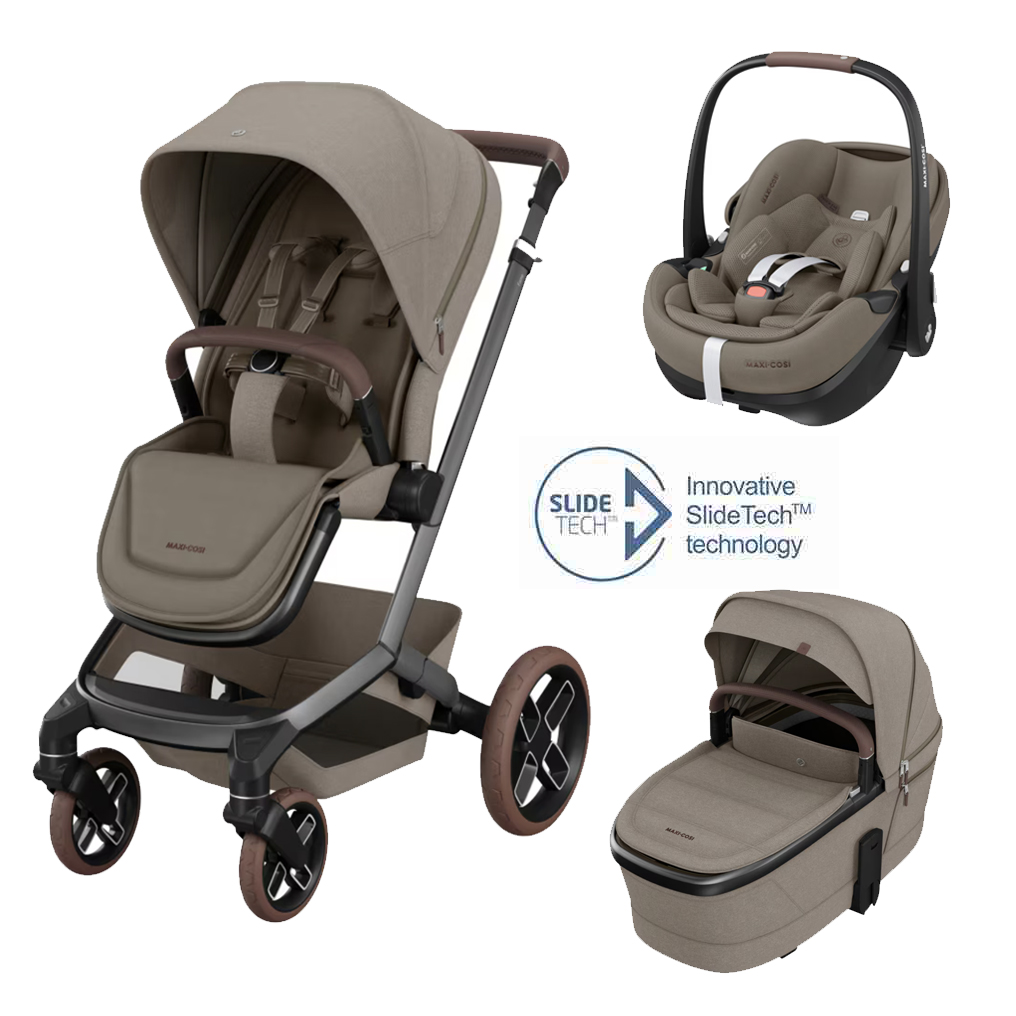 Fame Travel System: Fame Stroller + Pebble 360 Pro Car Seat + Fame Carrycot - Twillic Truffle