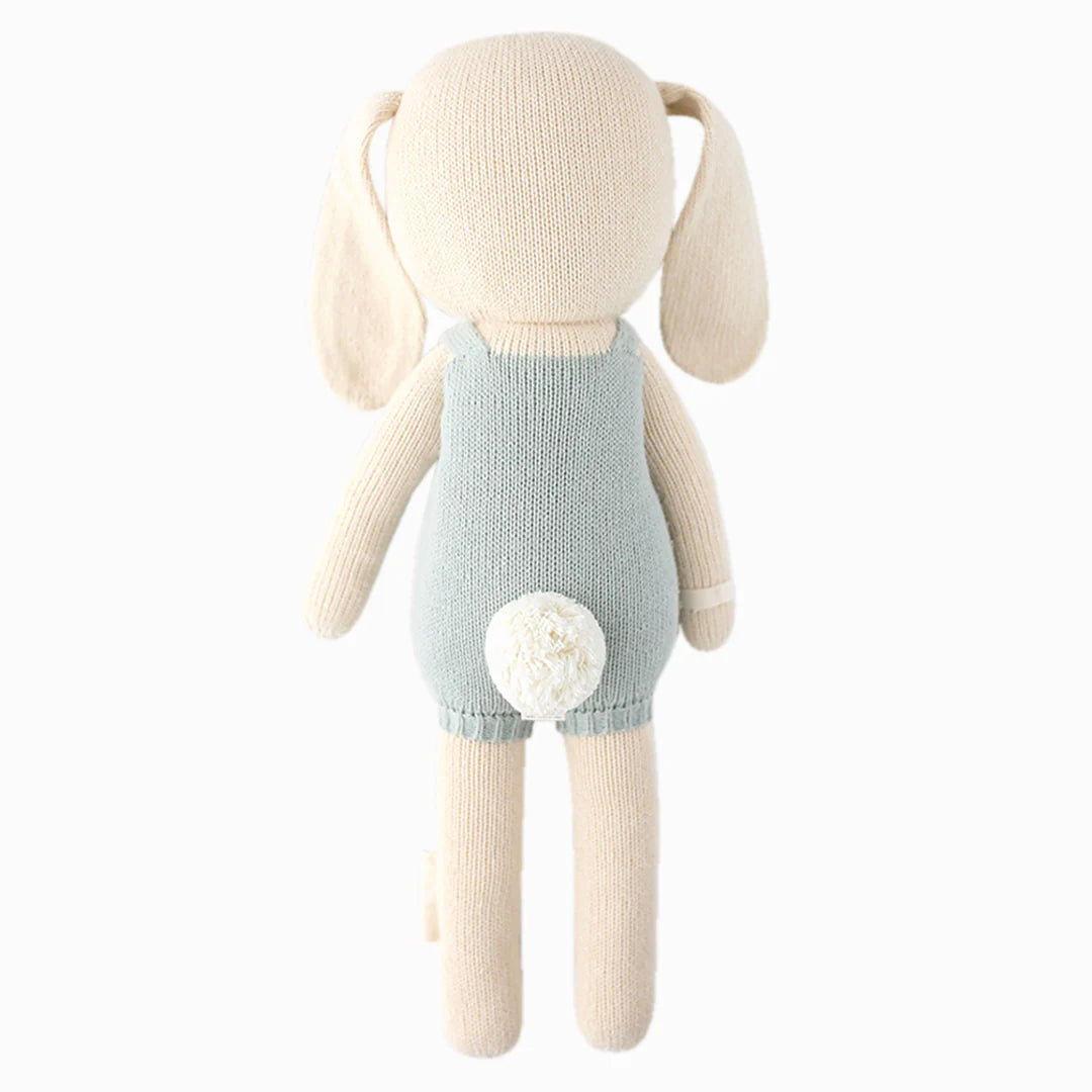 Back view of Henry the Bunny plush toy by Cuddle + Kind, soft and cuddly stuffed animal with detailed bunny features.