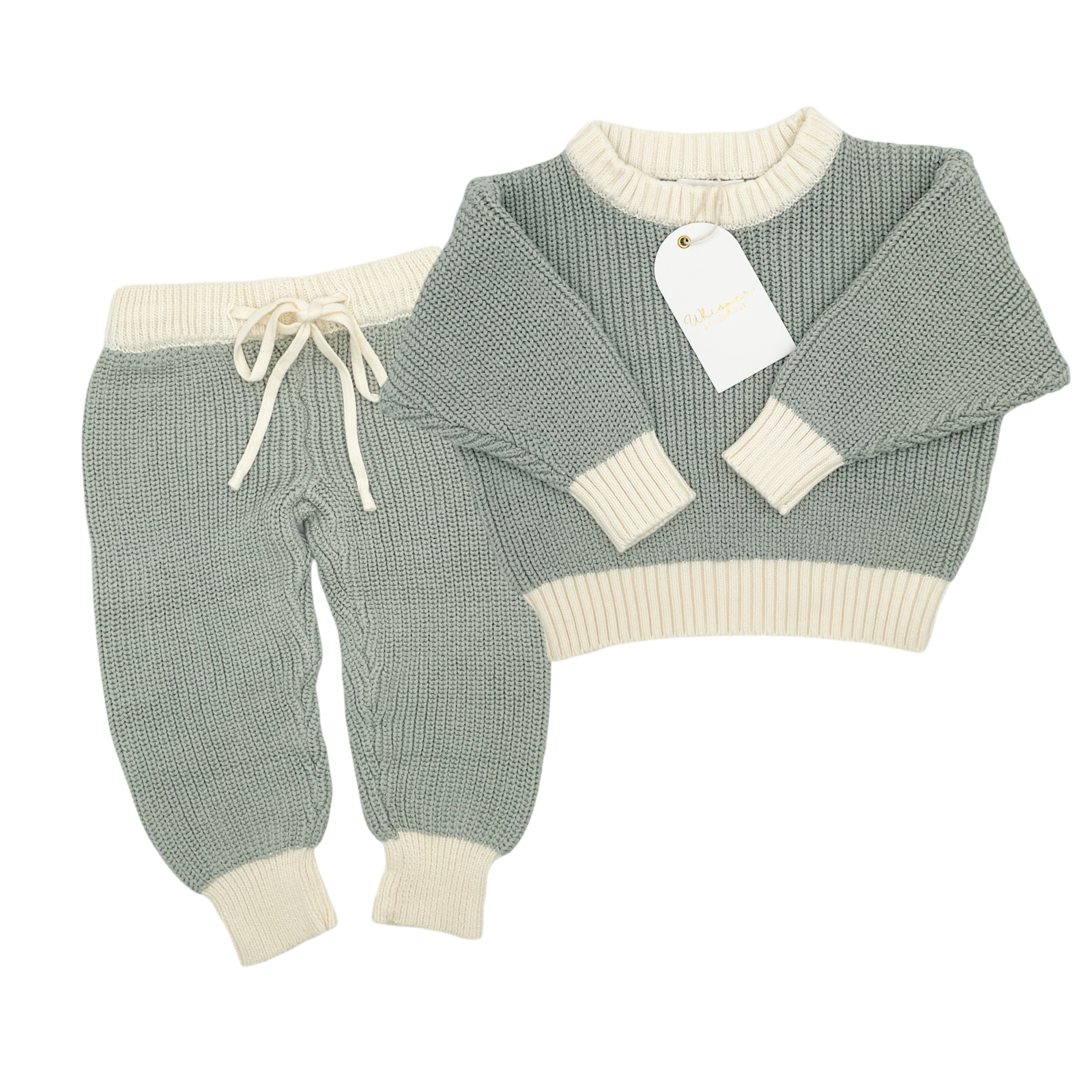 Knitted Tracksuit (0-6 Months) - Sage