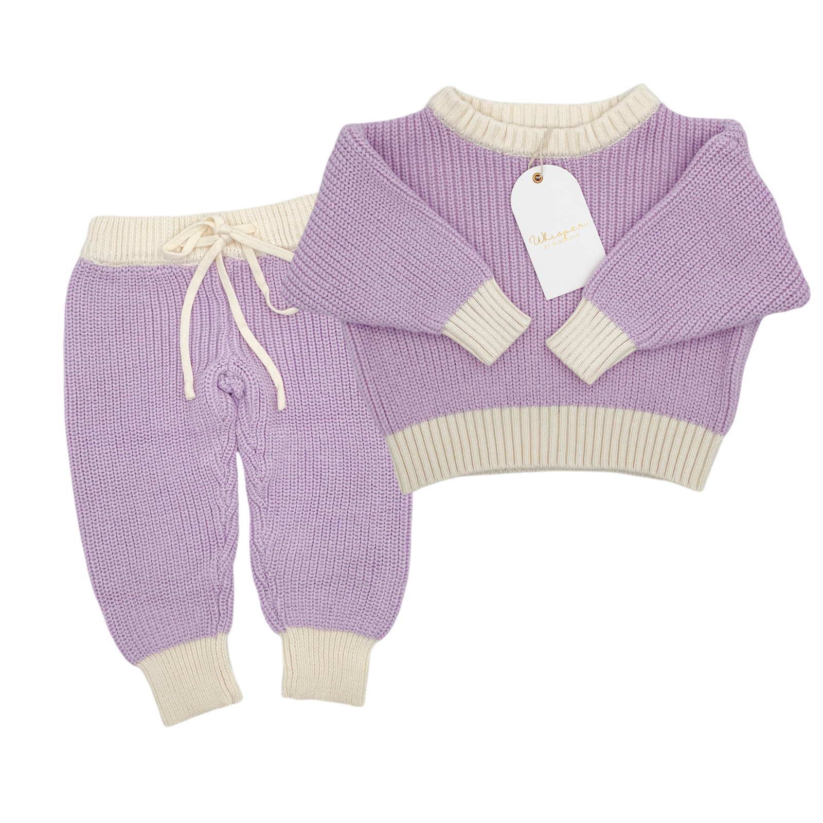 Knitted Tracksuit (0-6 Months) - Violet Sky