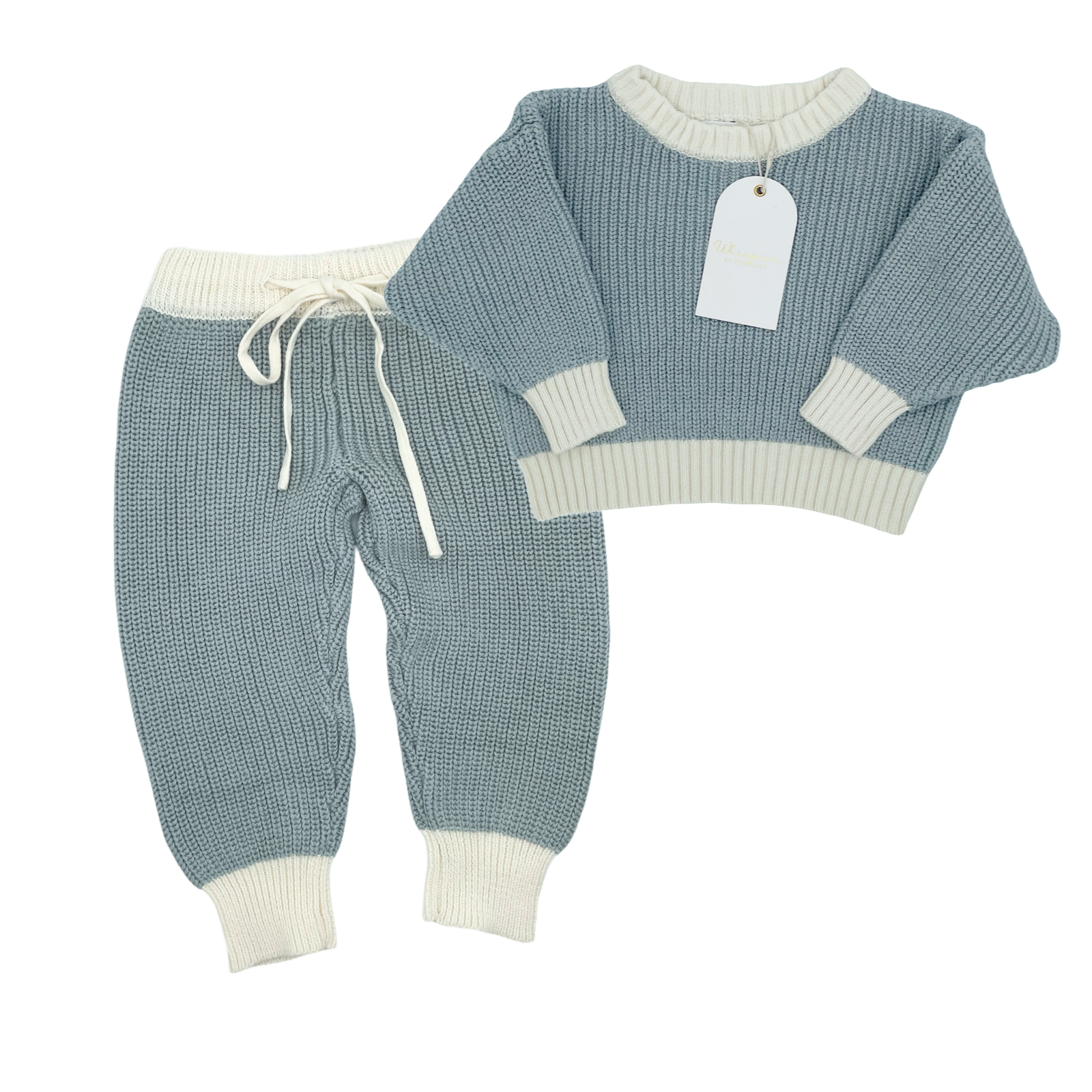 Knitted Tracksuit (0-6 Months) - Misty Blue