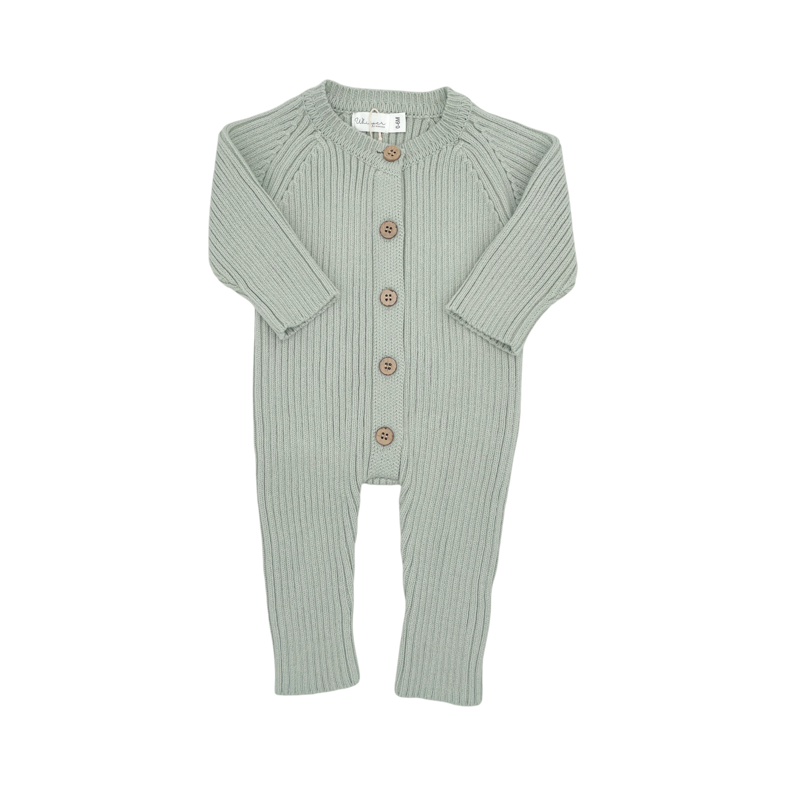 Knitted Romper (0-6 Months) - Sage