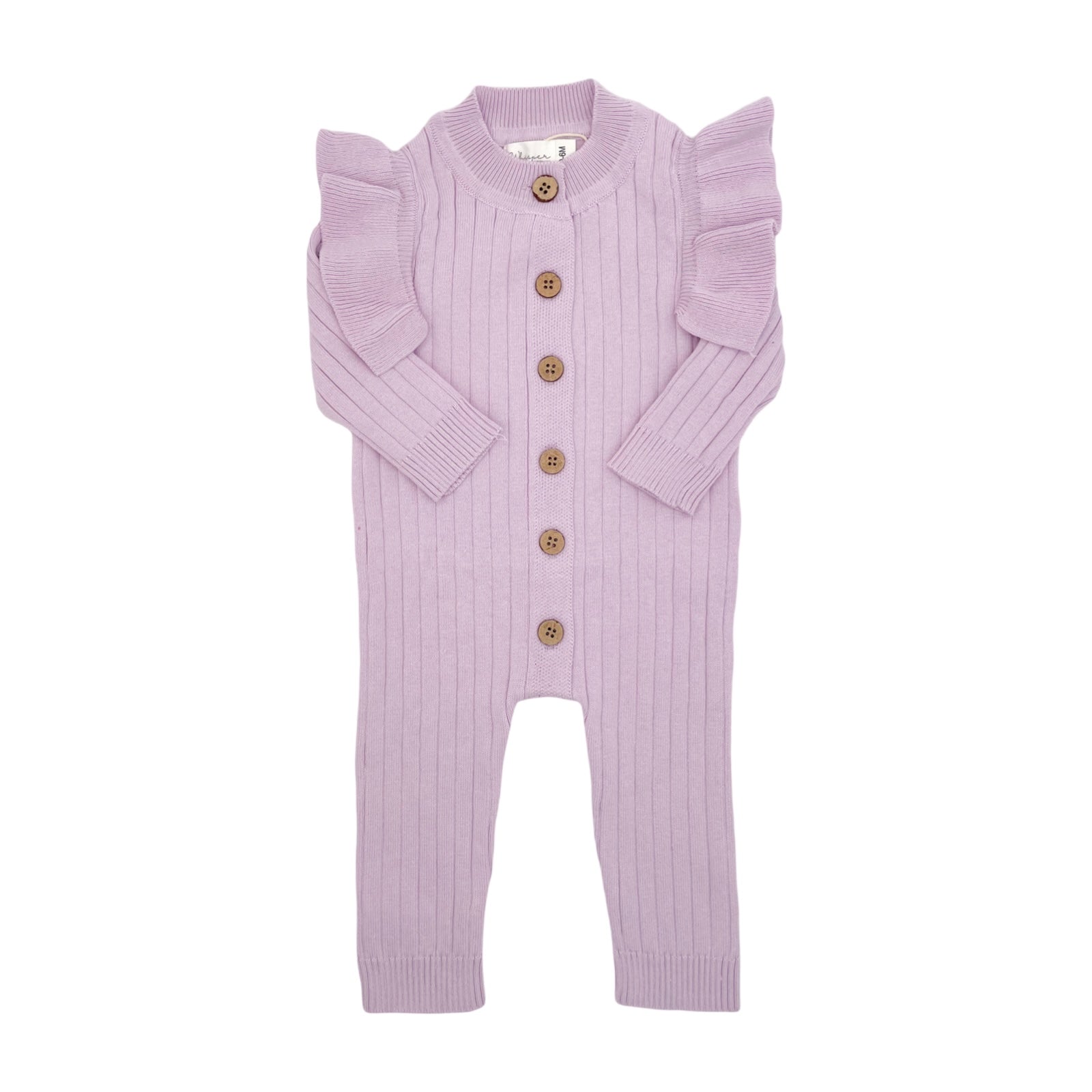 Knitted Frilly Romper (0-6 Months) - Violet Sky