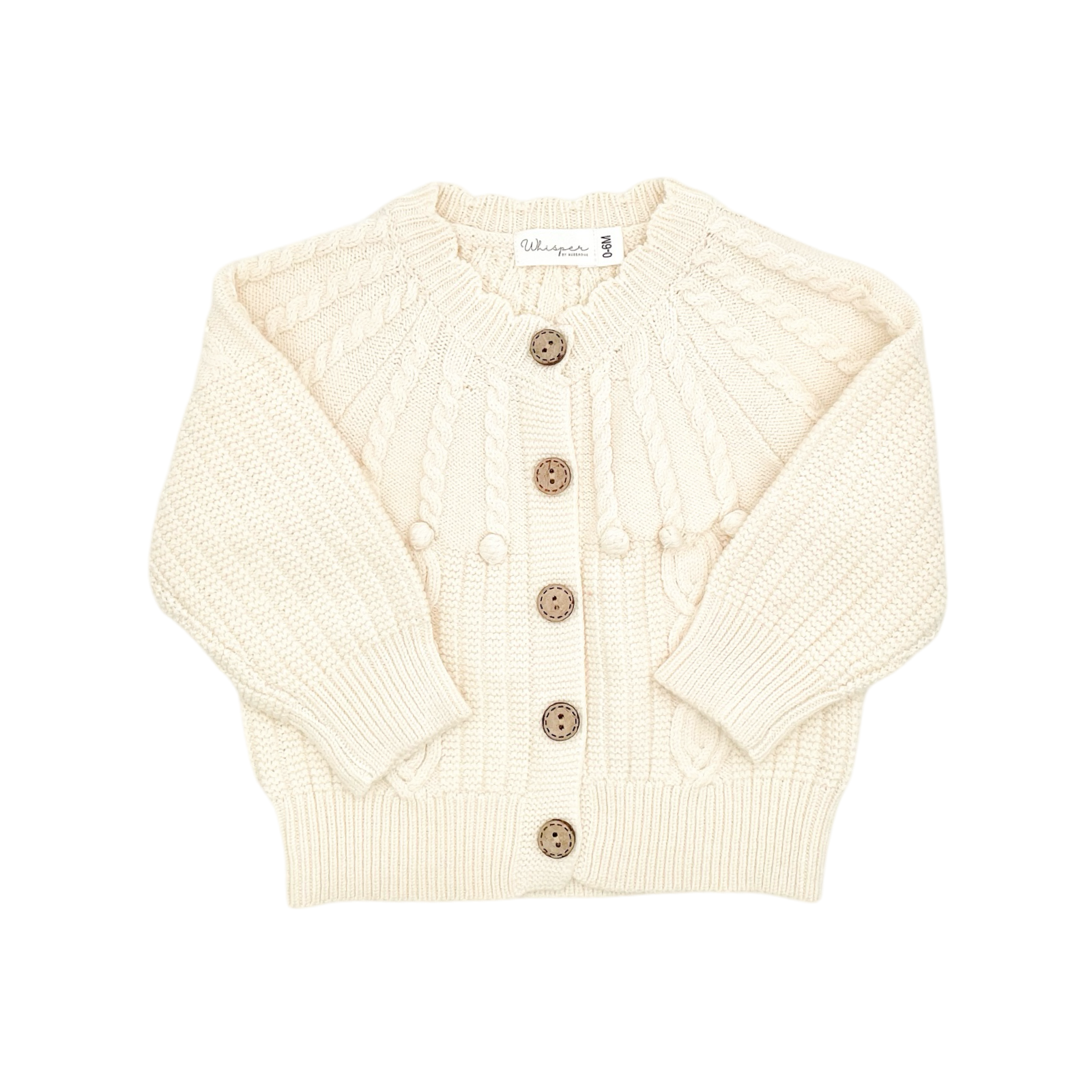 Knitted Cable Cardigan (0-6 Months) - Ivory