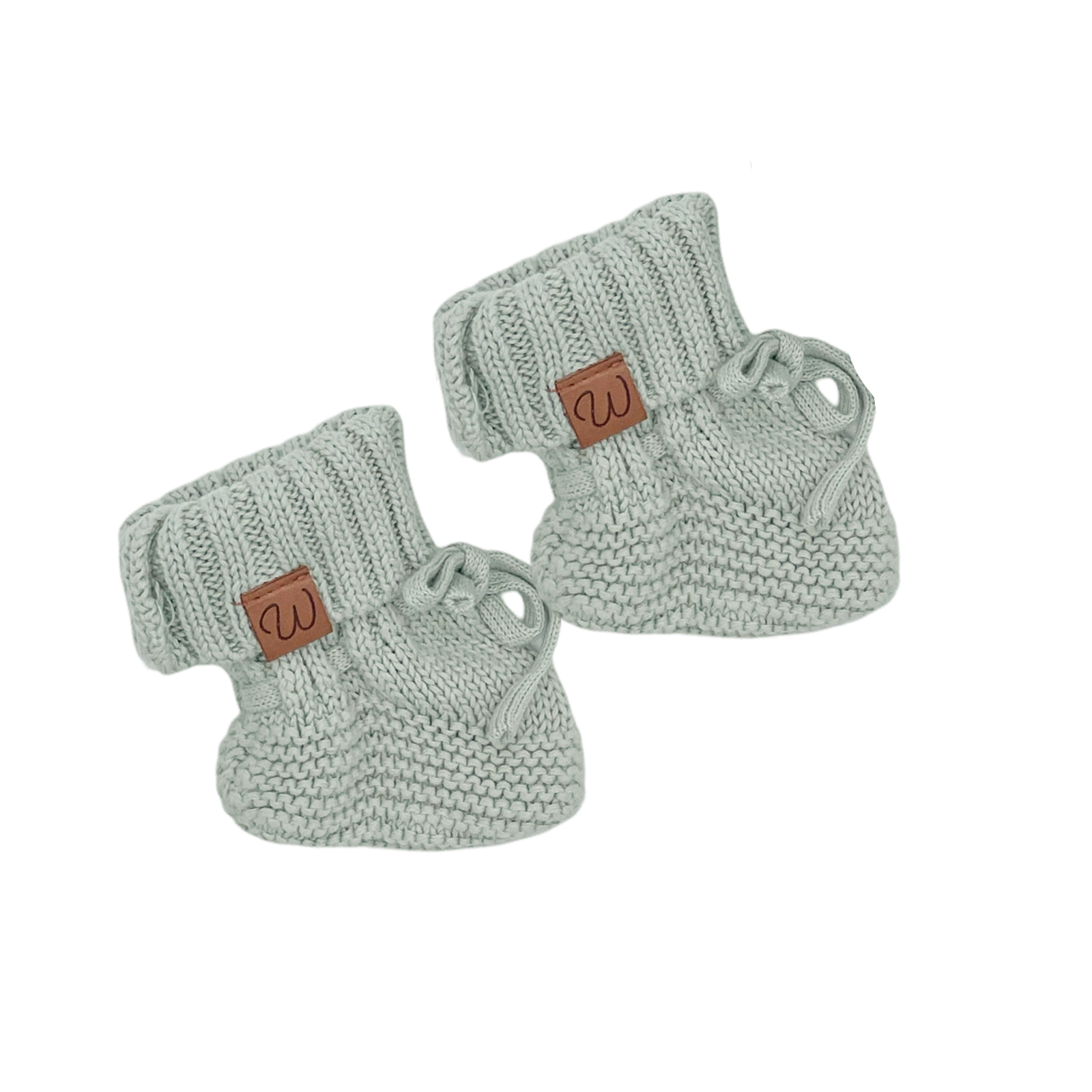 Knitted Booties (0-3 Months) - Sage