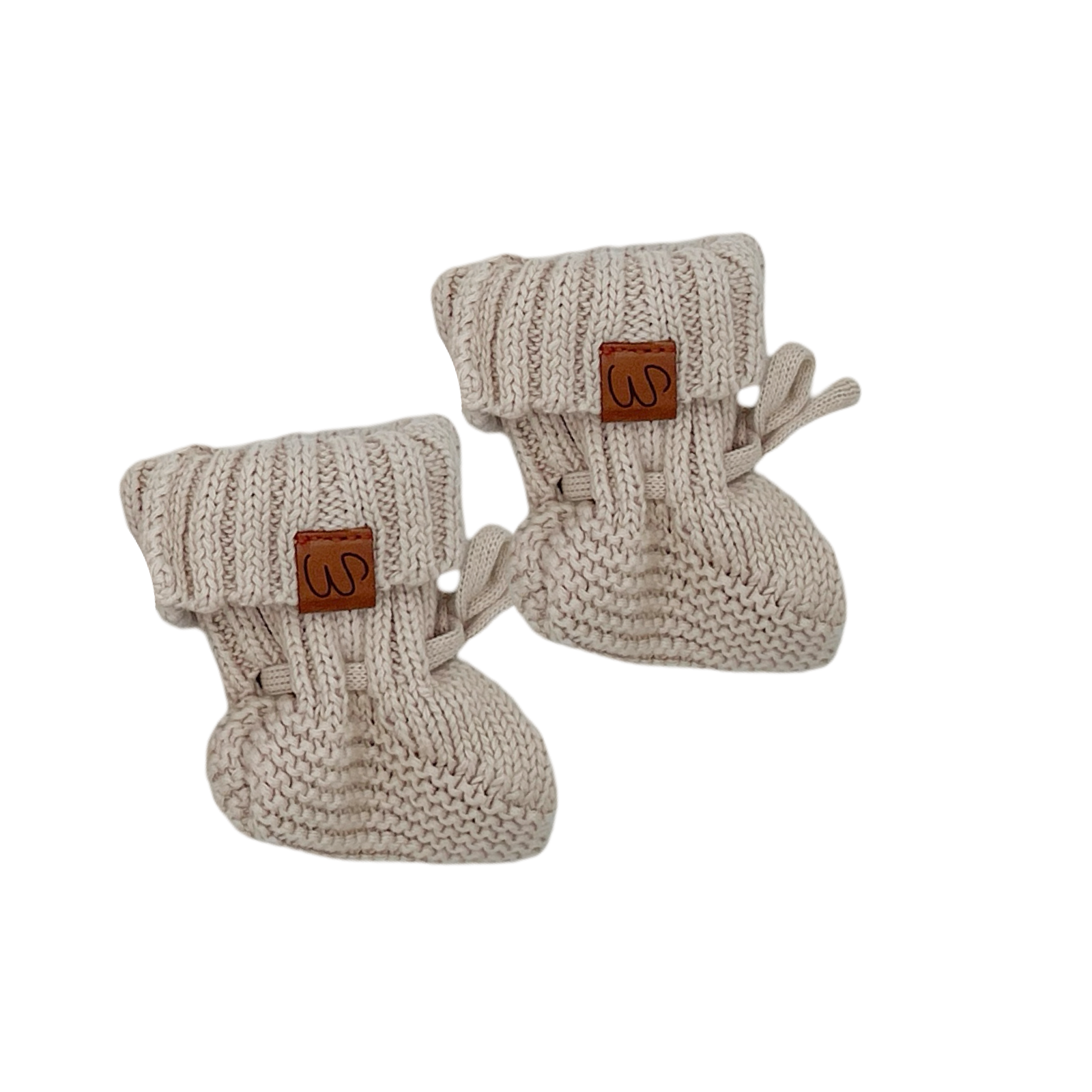 Knitted Booties (0-3 Months) - Biscuit