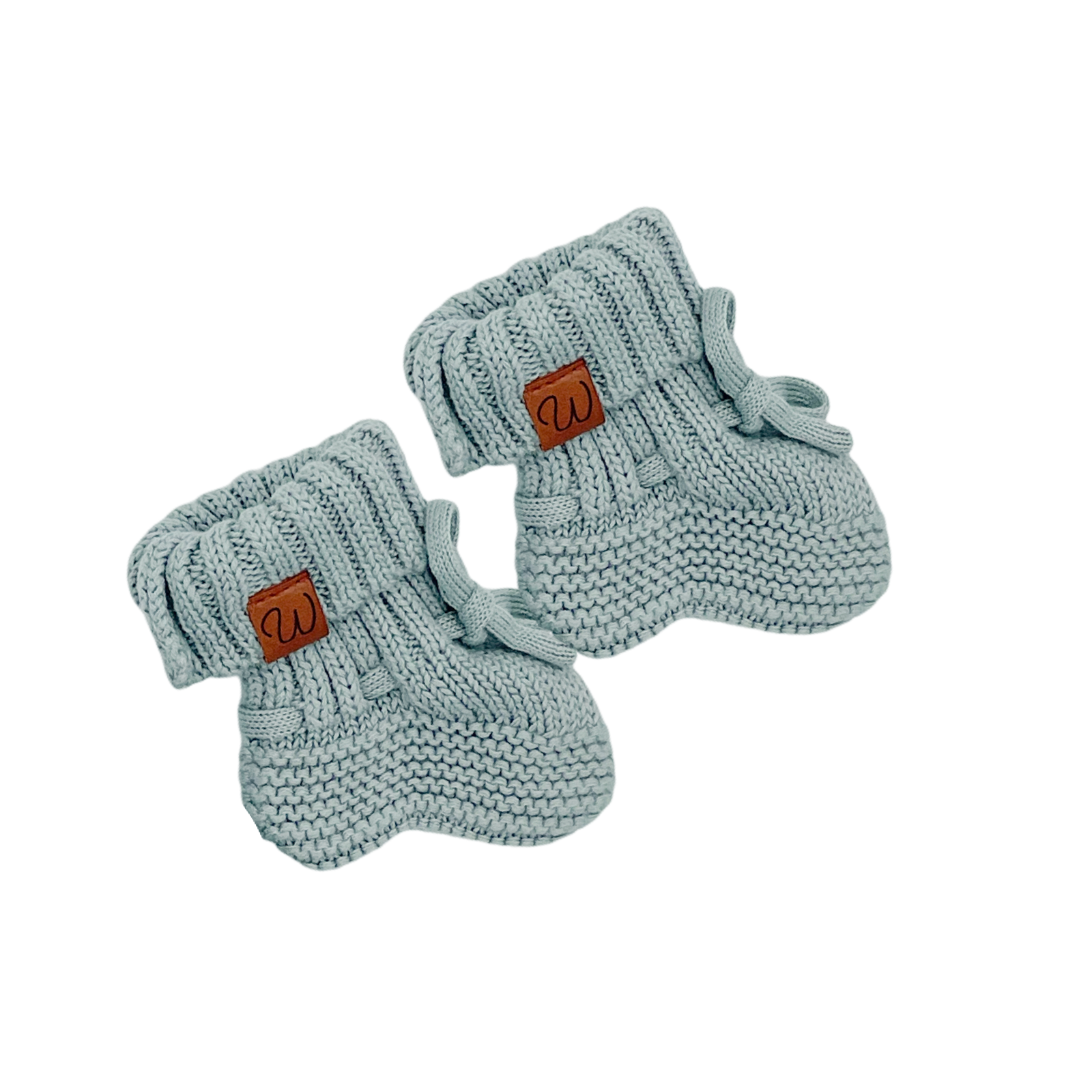 Knitted Booties (0-3 Months) - Misty Blue