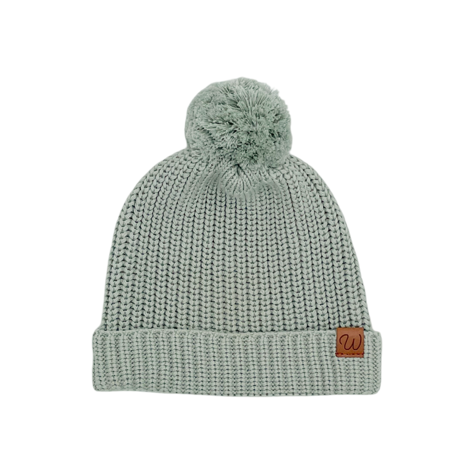 Knitted Beanie (0-6 Months) - Sage