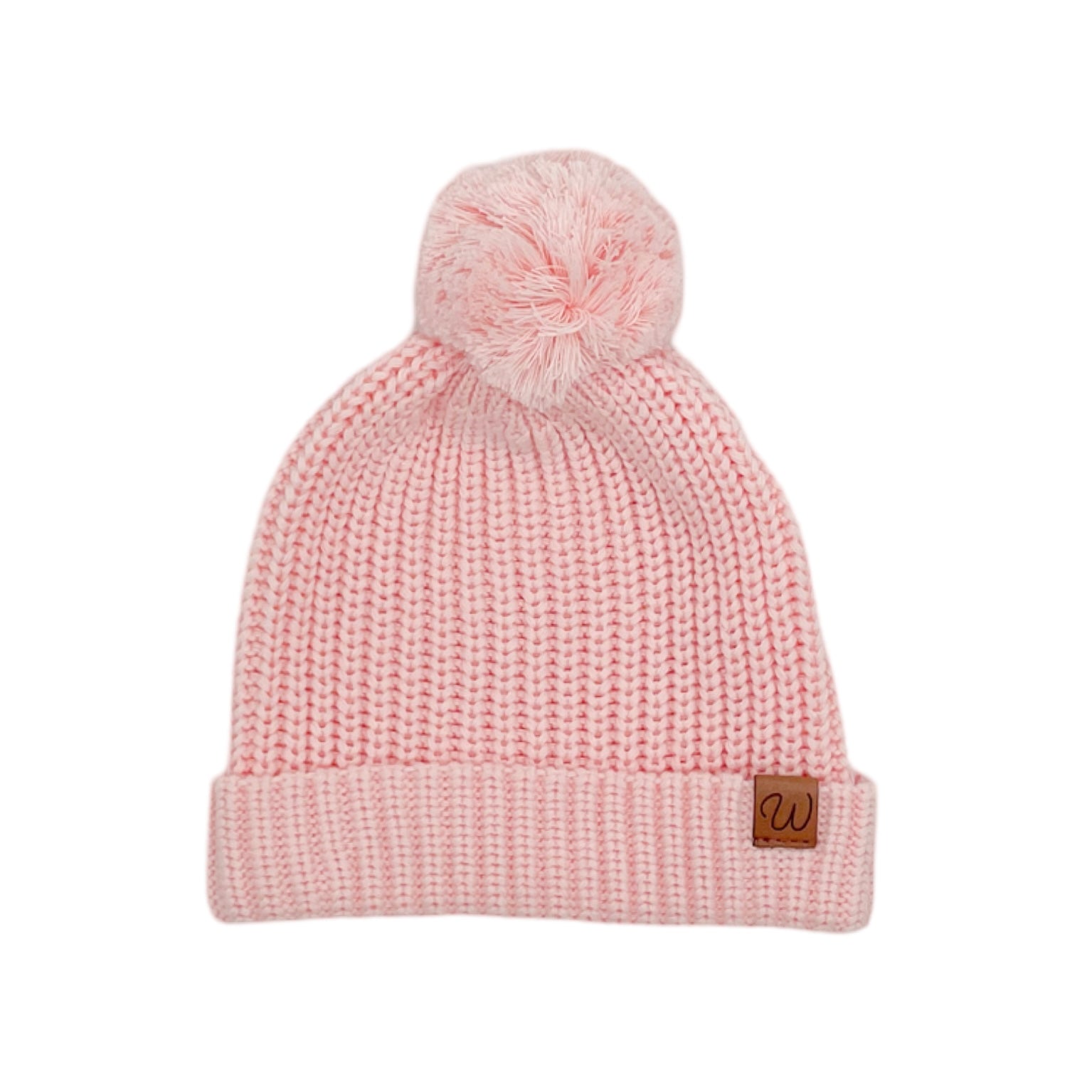 Knitted Beanie (0-6 Months) - Pink