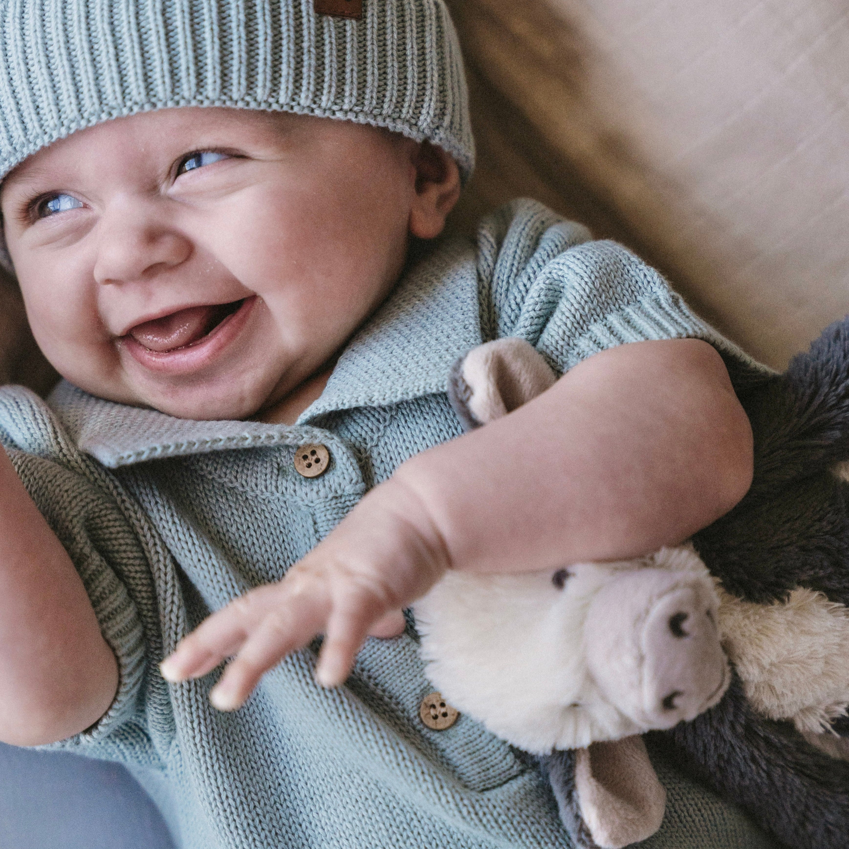 Collared Romper -  Dusty Blue - Bubbadue
