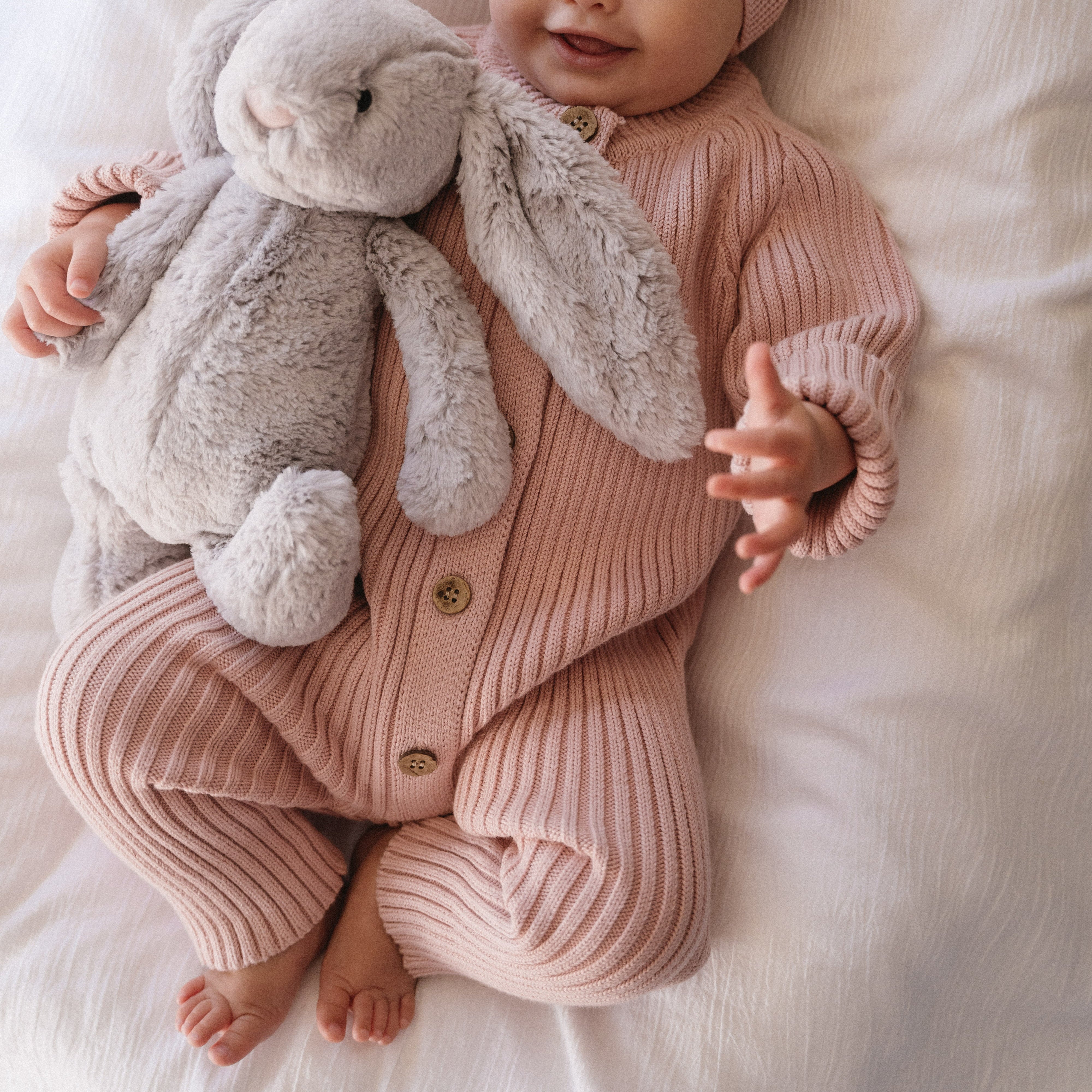 Knitted Romper (0-6 Months) - Honey - Bubbadue