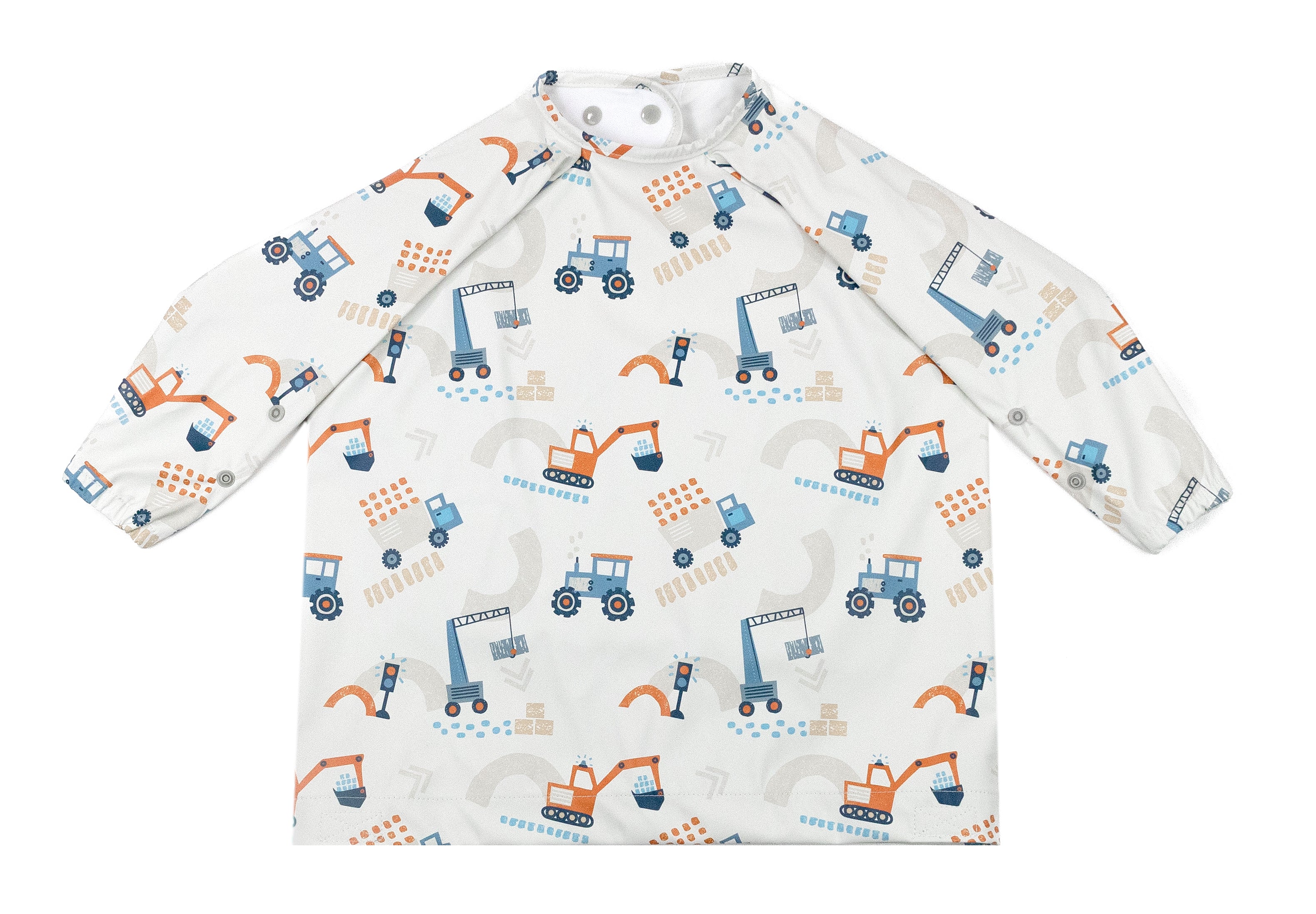Bibado Little Loader weaning bib coverall with adjustable straps and waterproof fabric, designed to keep clothes clean during feeding.