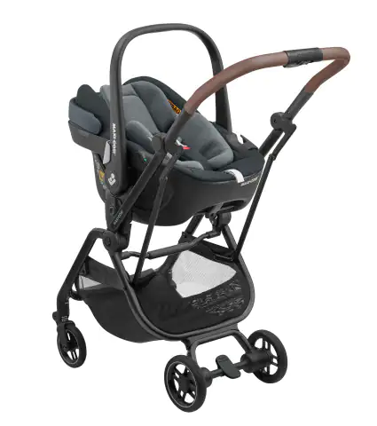 Leona² Travel System: Leona² Stroller + Pebble 360 Pro Car Seat + FamilyFix 360 Pro Slide Base - Twillic Graphite - Bubbadue