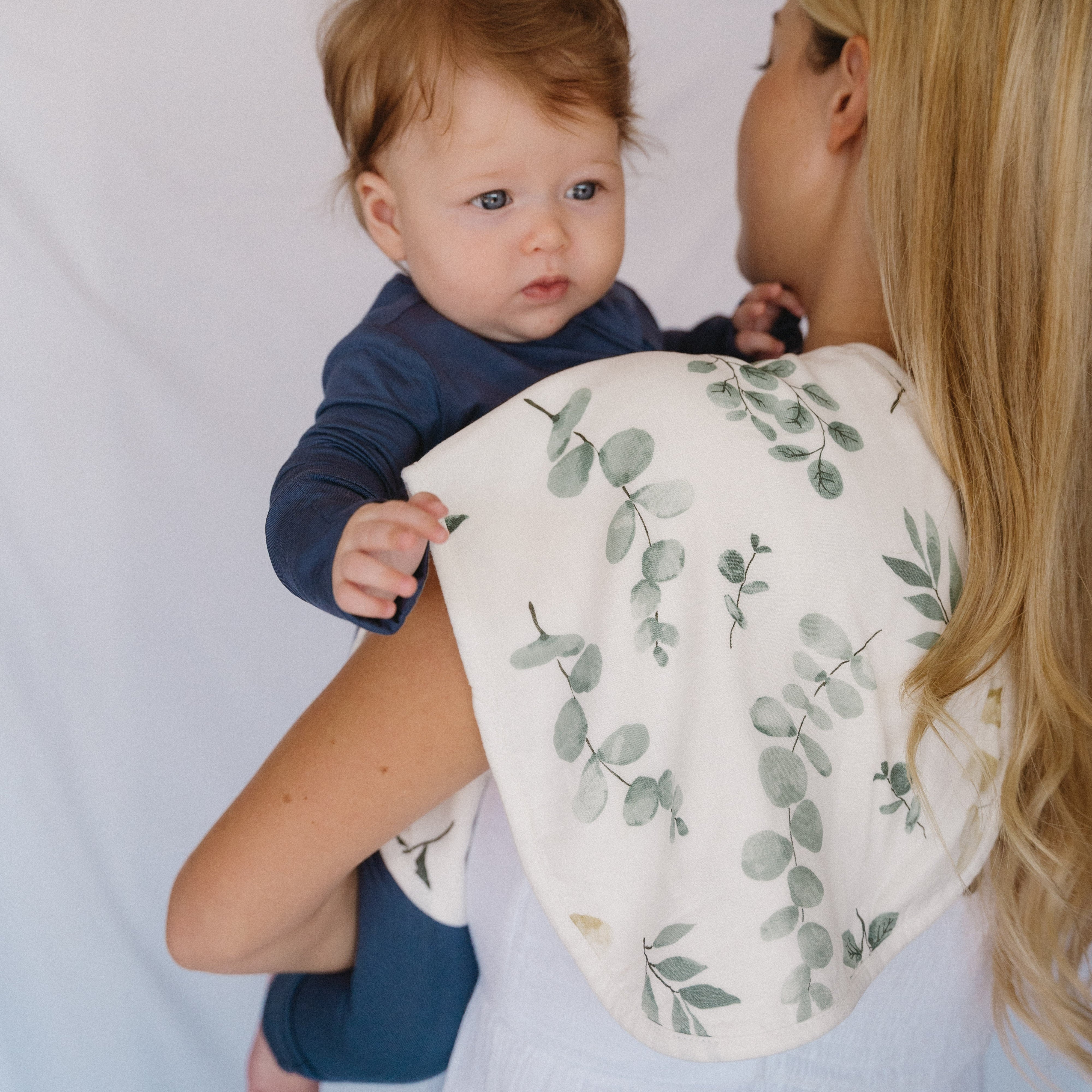 Muslin + Burp Cloth Gift Set - Eucalyptus Dream