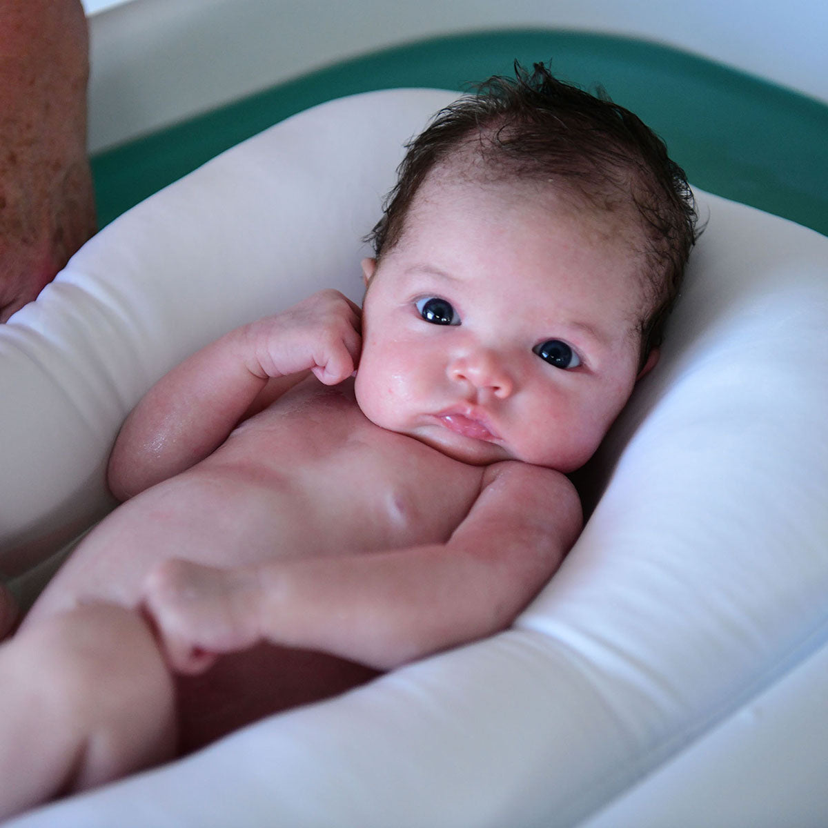 Snuggletime Microbead Baby Bather Cushion in use