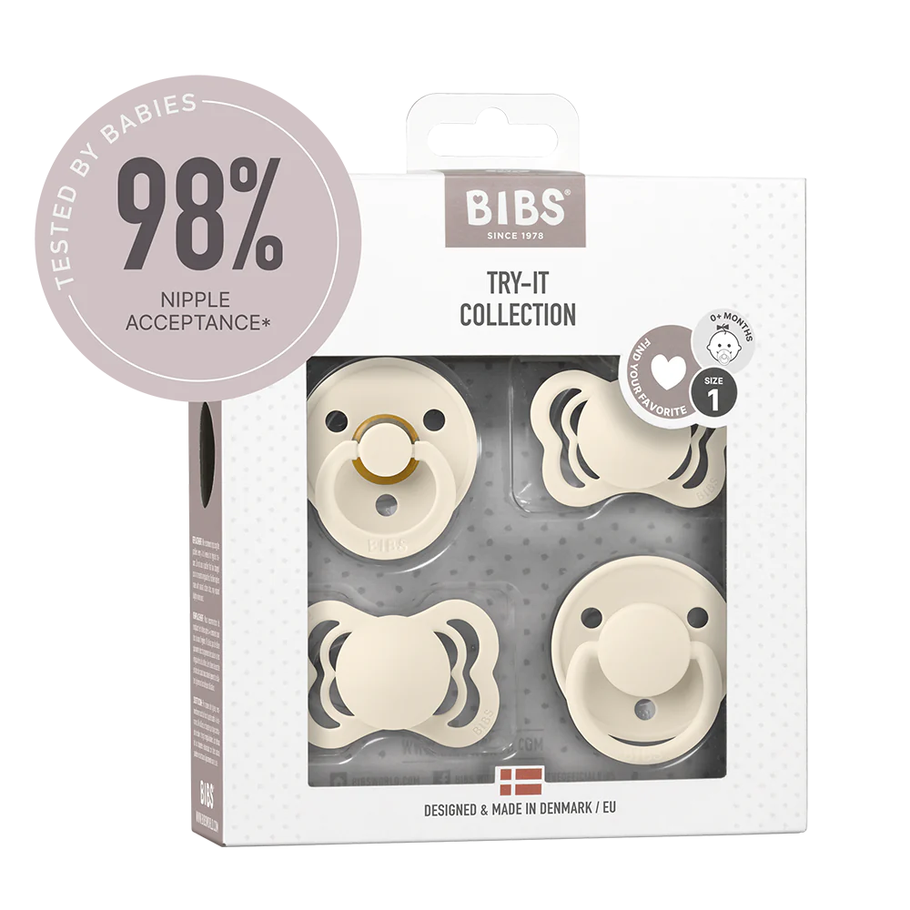 BIBS Pacifiers / Dummies Try-It Collection - Ivory - Bubbadue