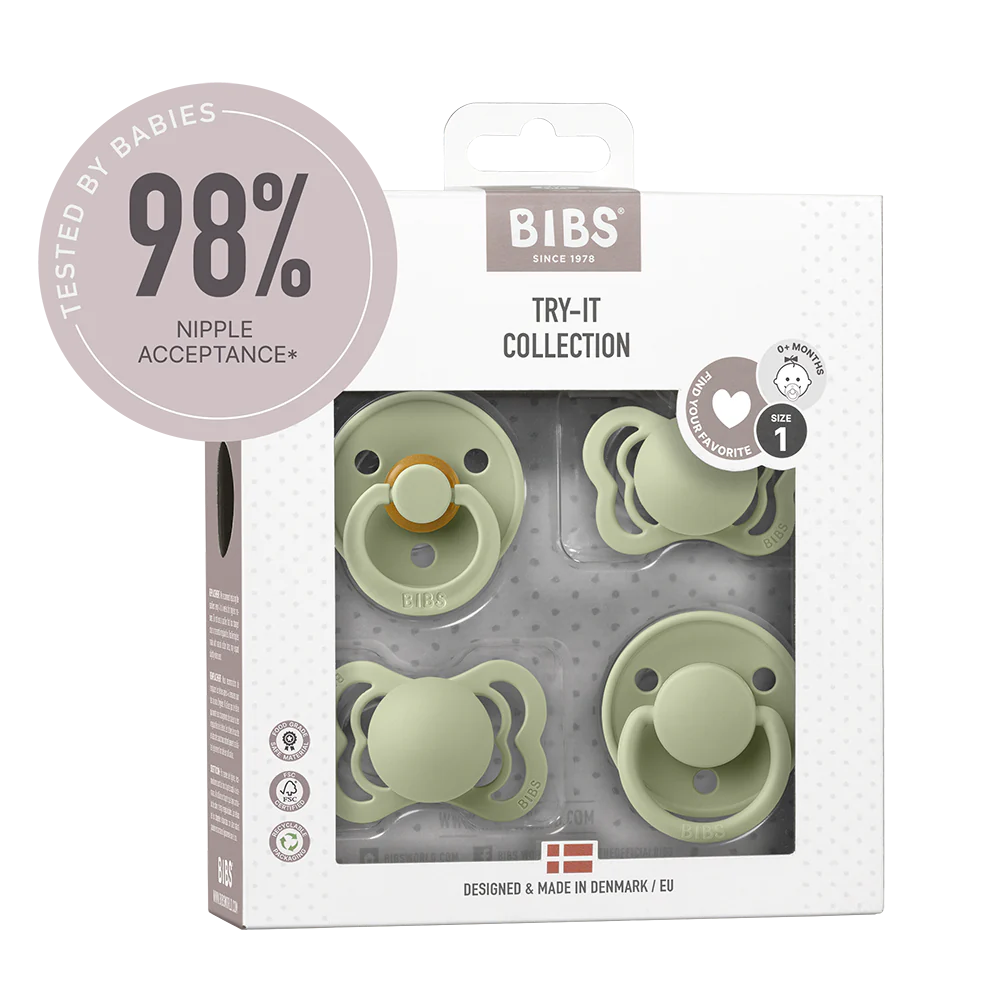 BIBS Pacifiers / Dummies Try-It Collection - Sage - Bubbadue