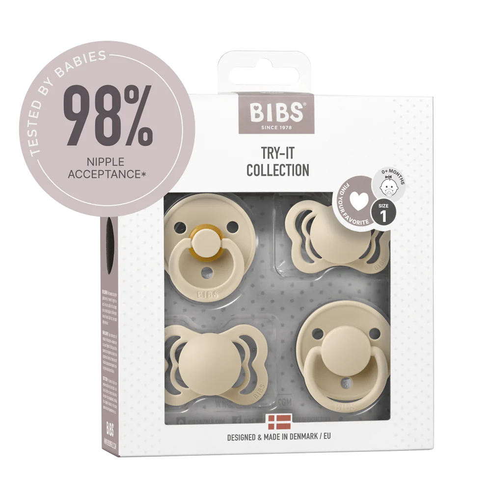 BIBS Pacifiers / Dummies Try-It Collection - Vanilla - Bubbadue