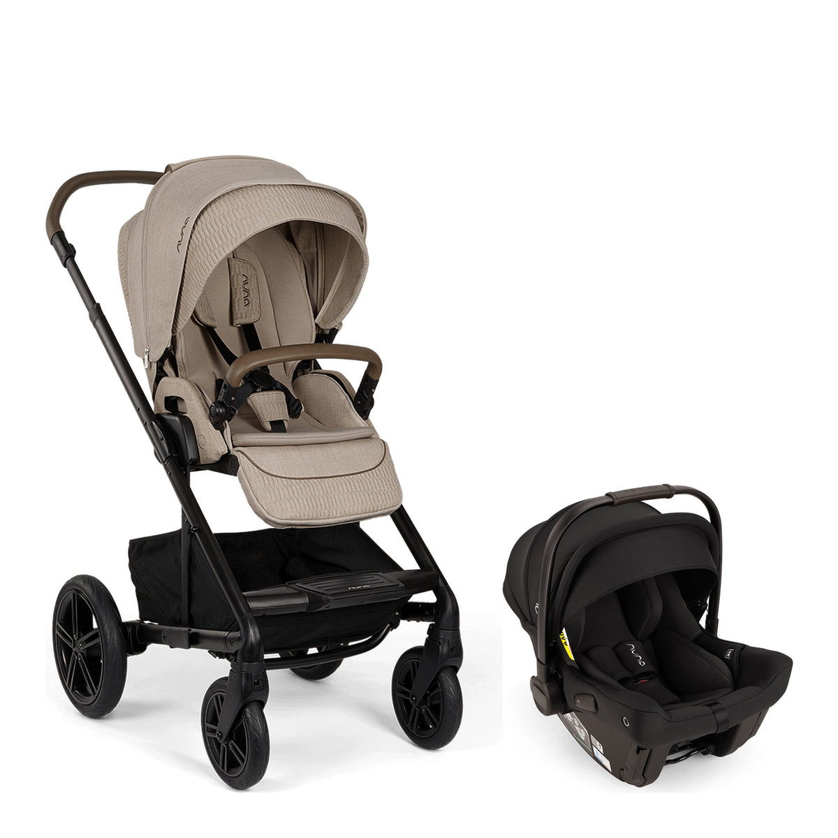 Nuna MIXX next travel system with stroller and PIPA urbn car seat in Cosmopolitan, featuring a sleek, modern design for on-the-go use.