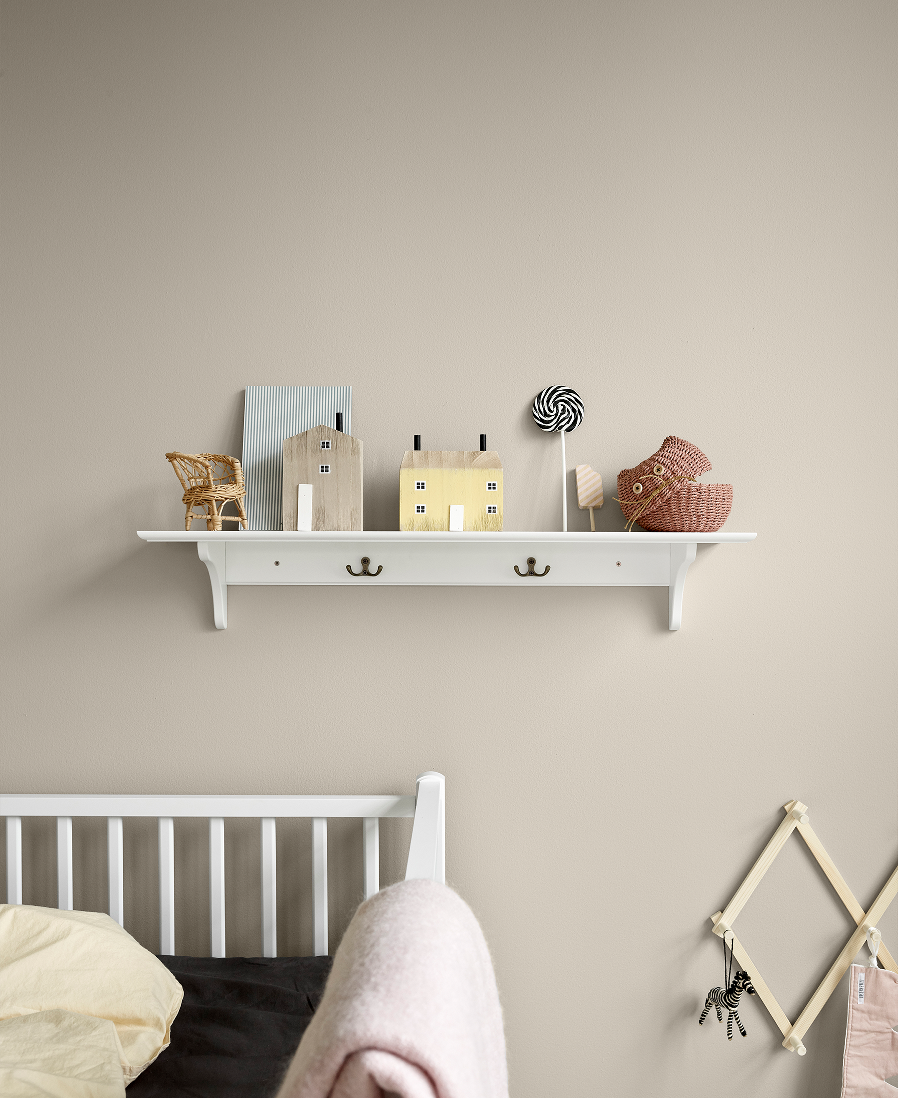 Seaside shelf with hooks, 60x20 cm - Bubbadue