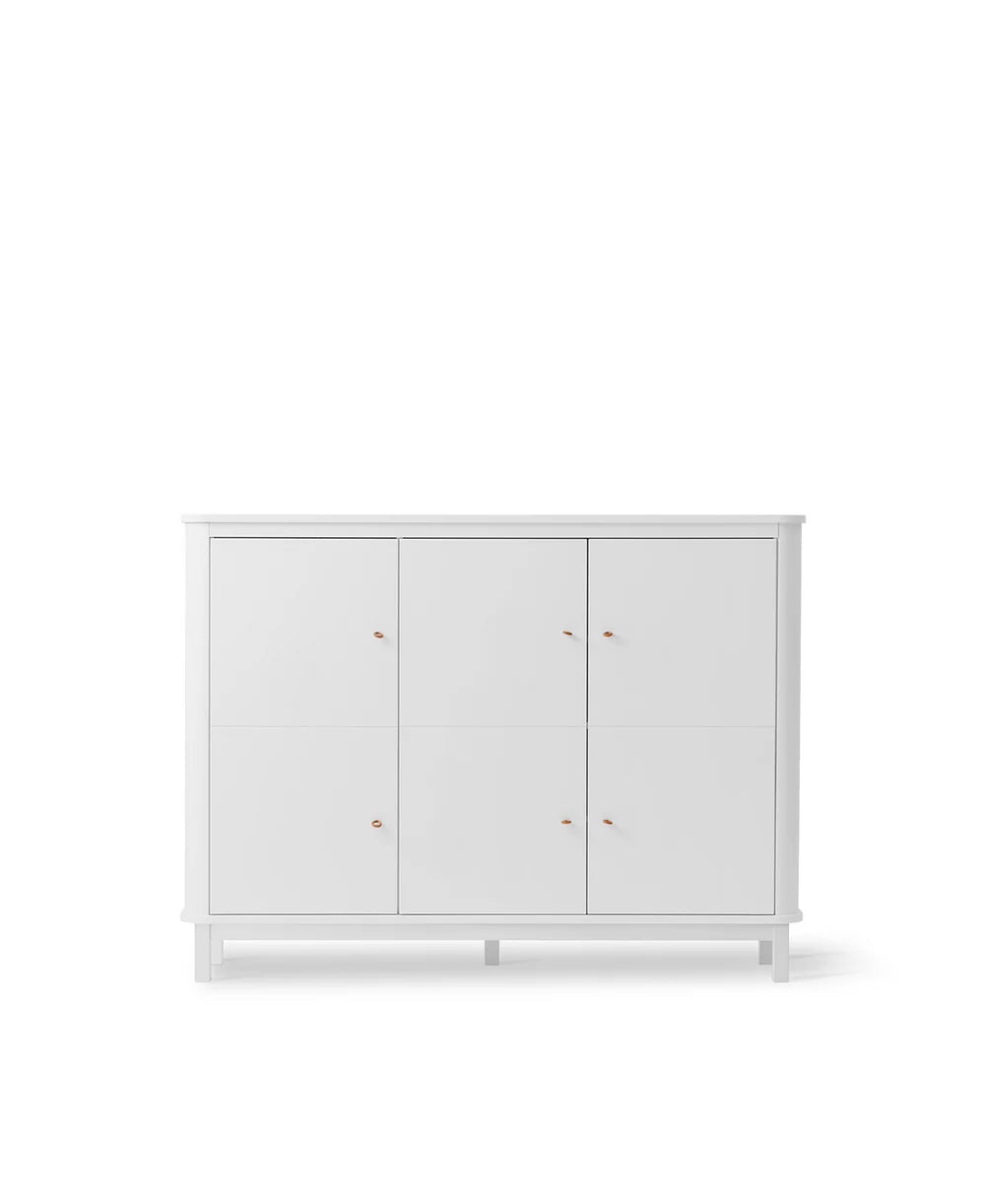 Wood Multi Cupboard 3 Doors - White - Bubbadue