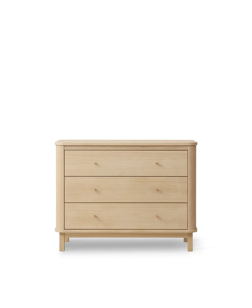Wood Dresser 3 Drawers - Oak - Bubbadue