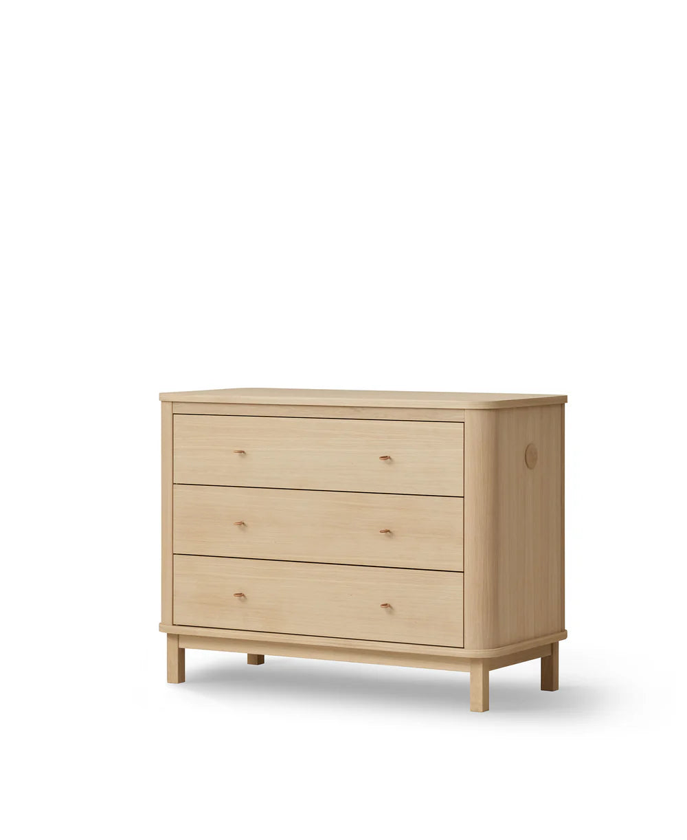 Wood Dresser 3 Drawers - Oak - Bubbadue