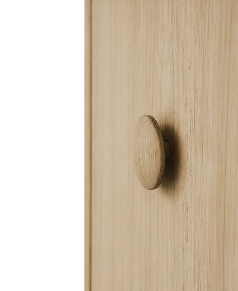 Wood nursery dresser with three drawers in oak, crafted by Oliver Furniture, featuring sleek modern design and smooth wood finish.