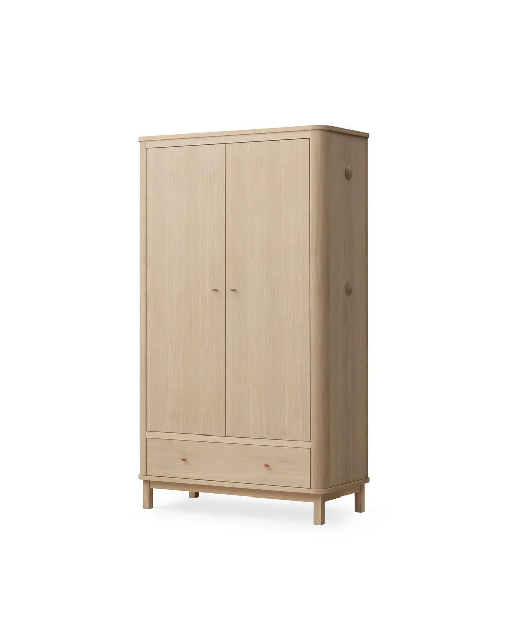Wood Wardrobe 2 Doors - Oak - Bubbadue