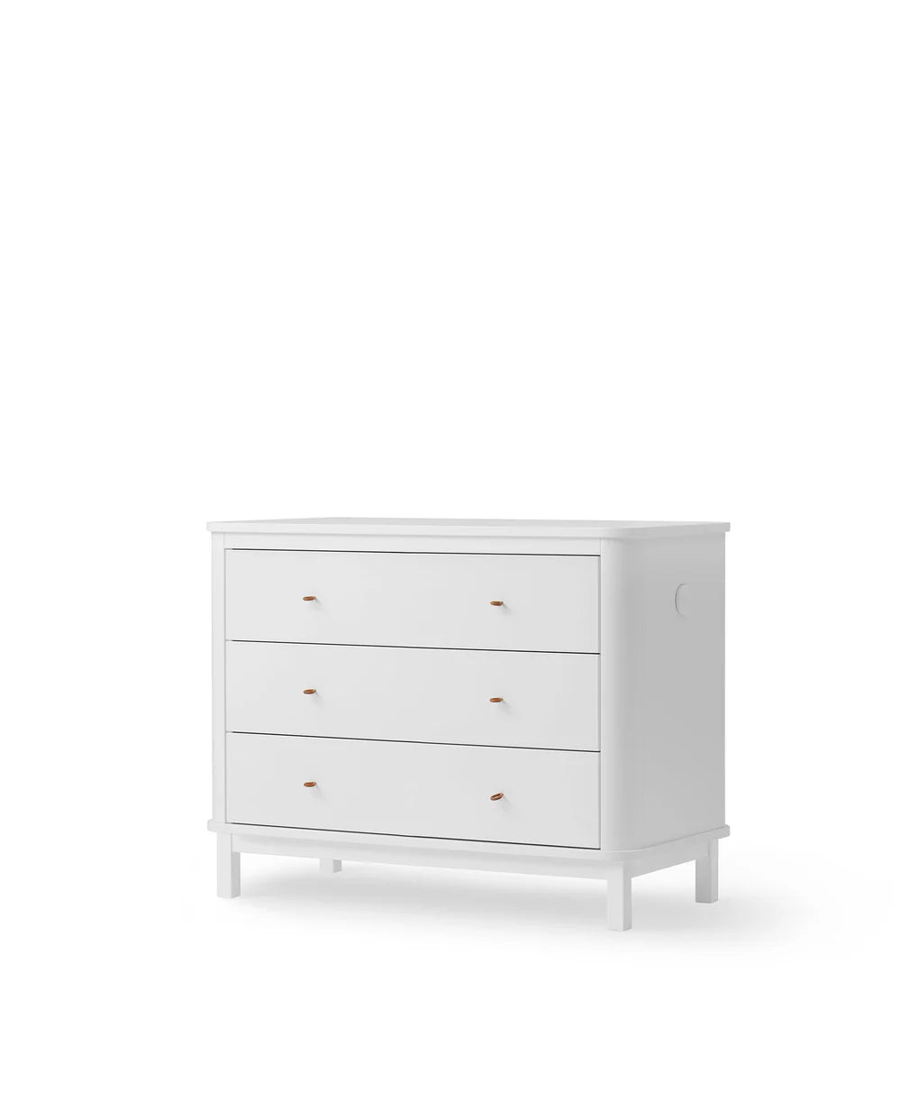 Wood Dresser 3 Drawers - White - Bubbadue
