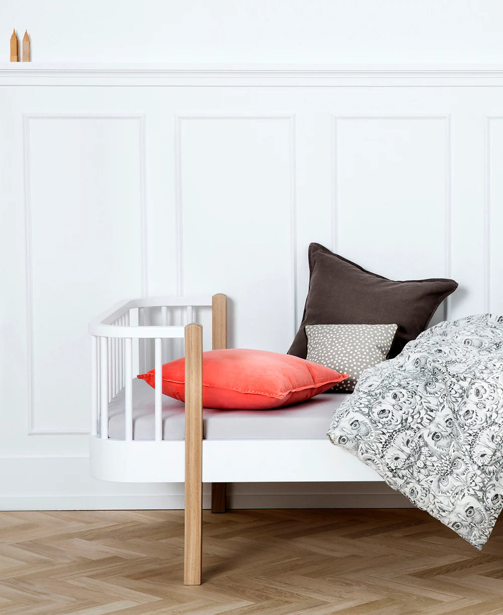 Wood Original Bed - White/Oak - Bubbadue