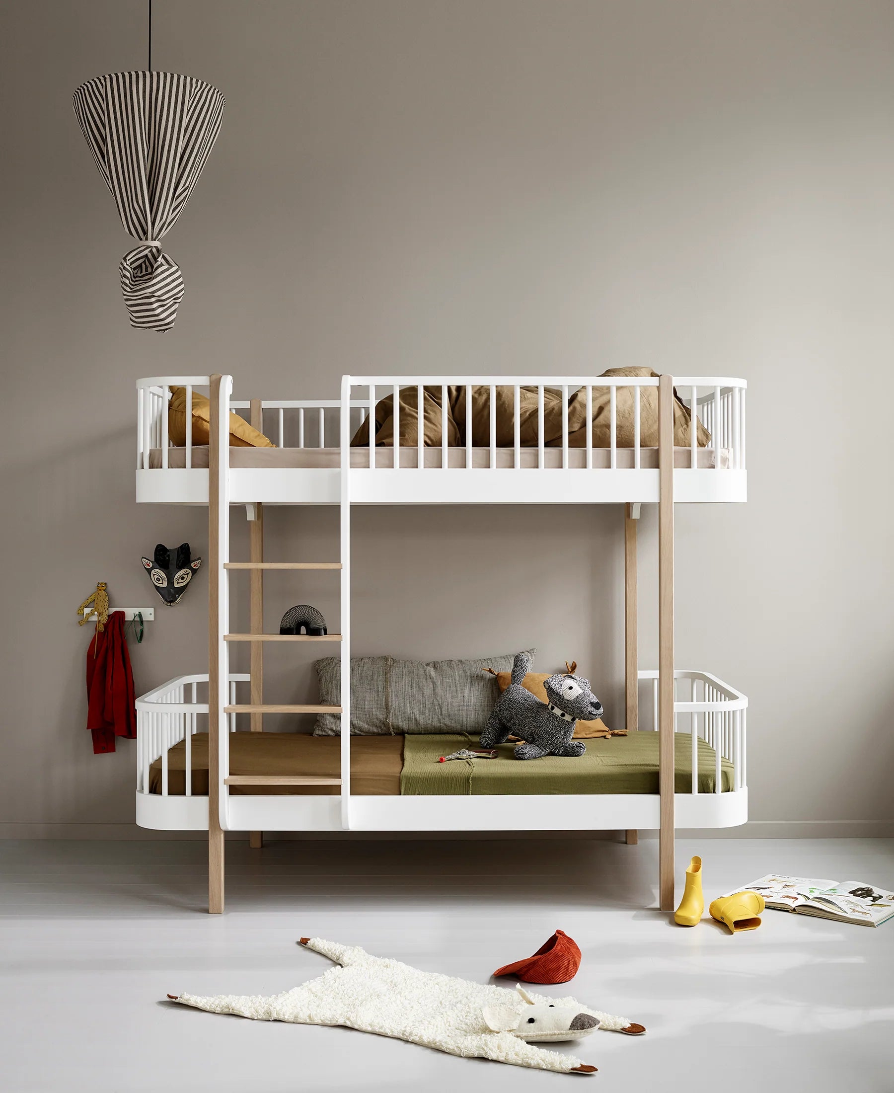 Wood Original Bunk Bed - White/Oak - Bubbadue