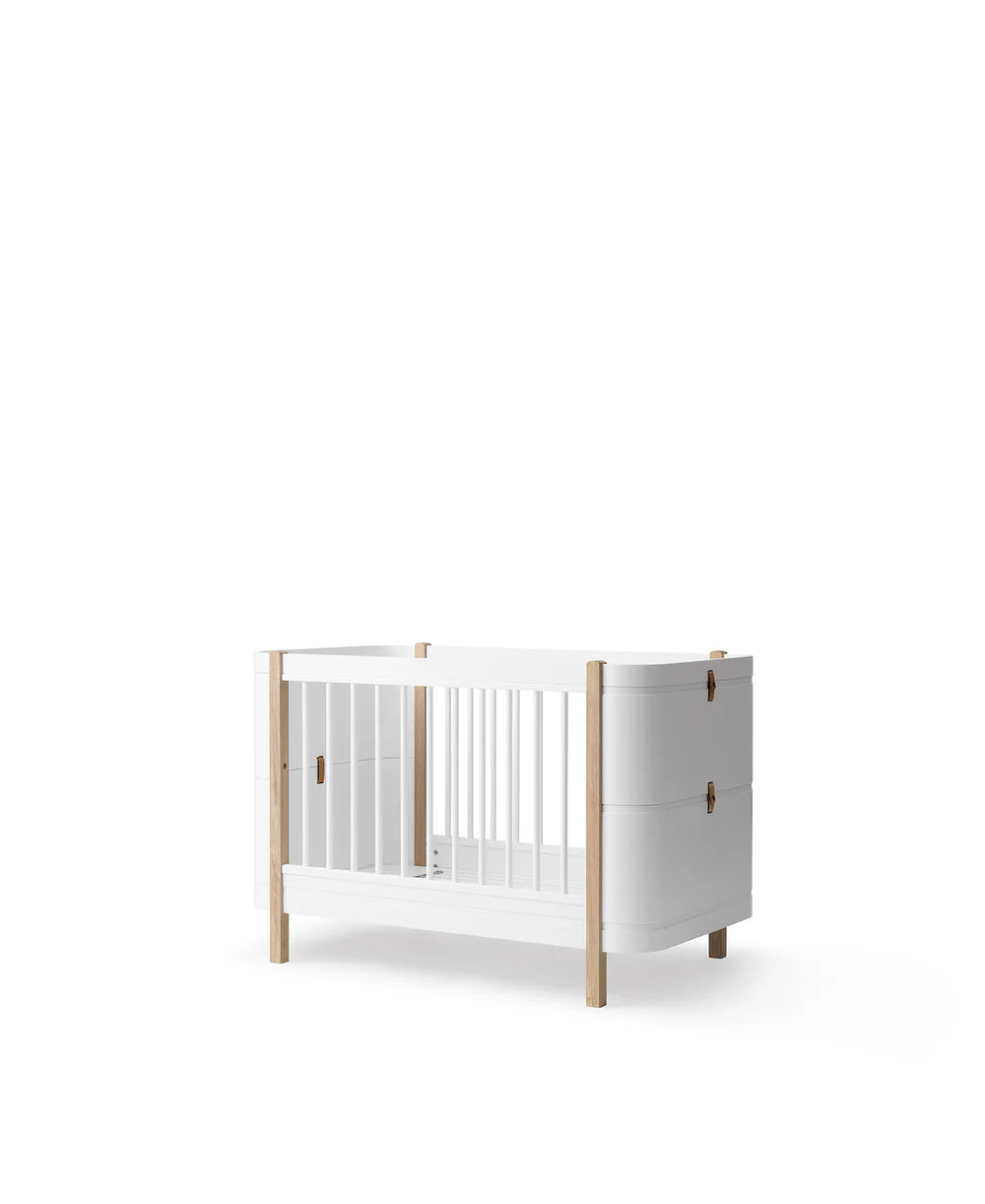 Wood Mini+ Cot Bed - White/Oak