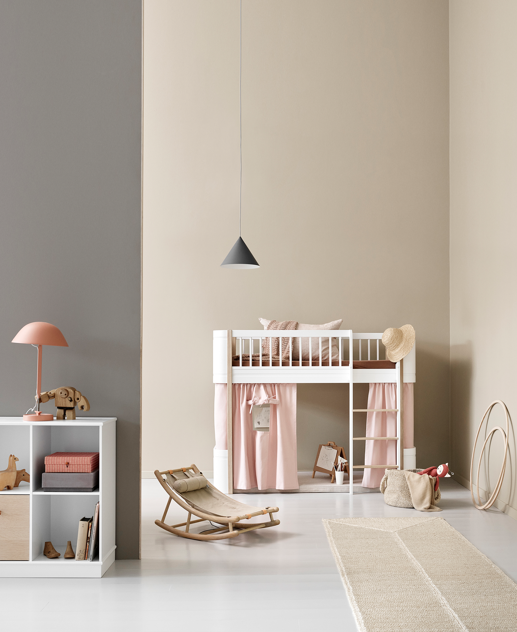 Curtain For Wood Mini+ Low Loft Bed - Rose