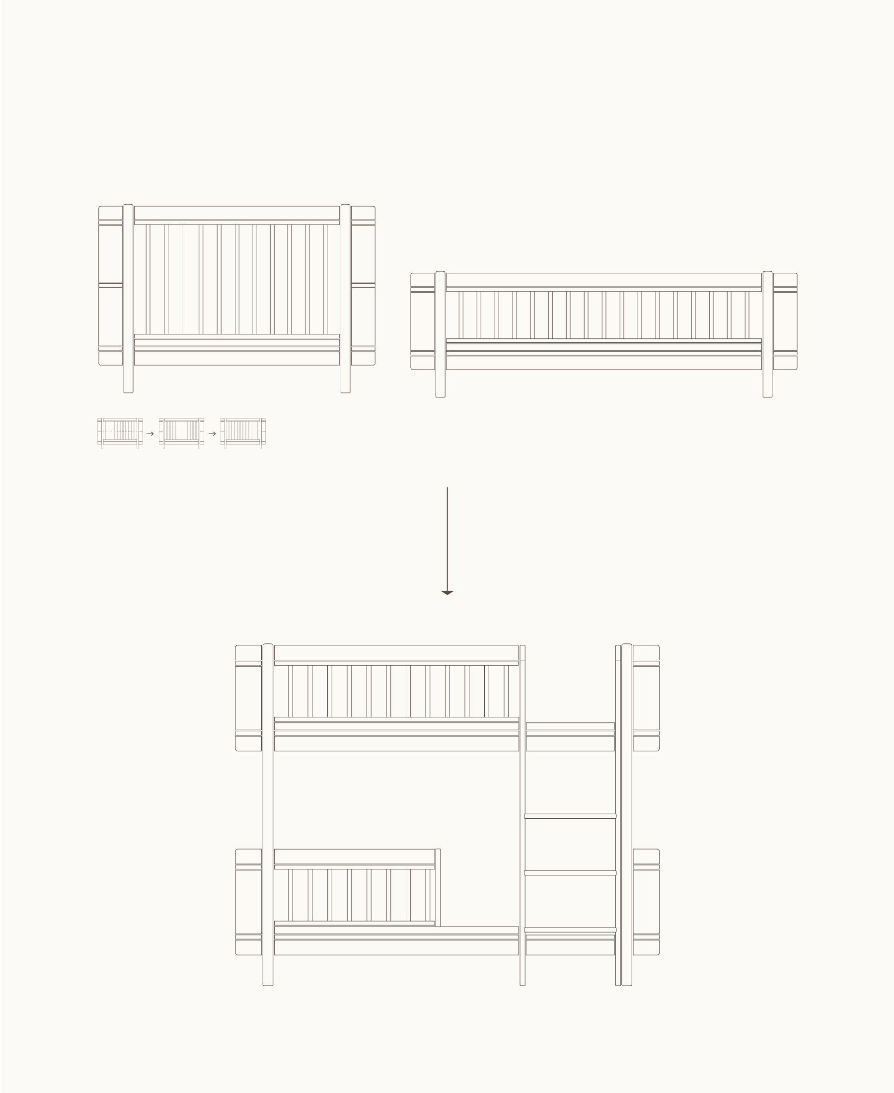 Mini+ Cot Bed & Mini+ Junior Bed To Low Bunk Bed - White