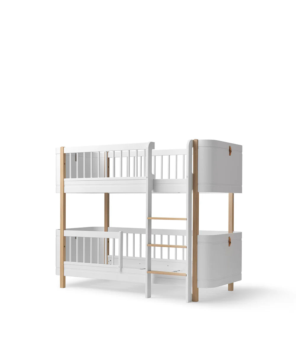 Wood Mini+ Low Bunk Bed - White/Oak