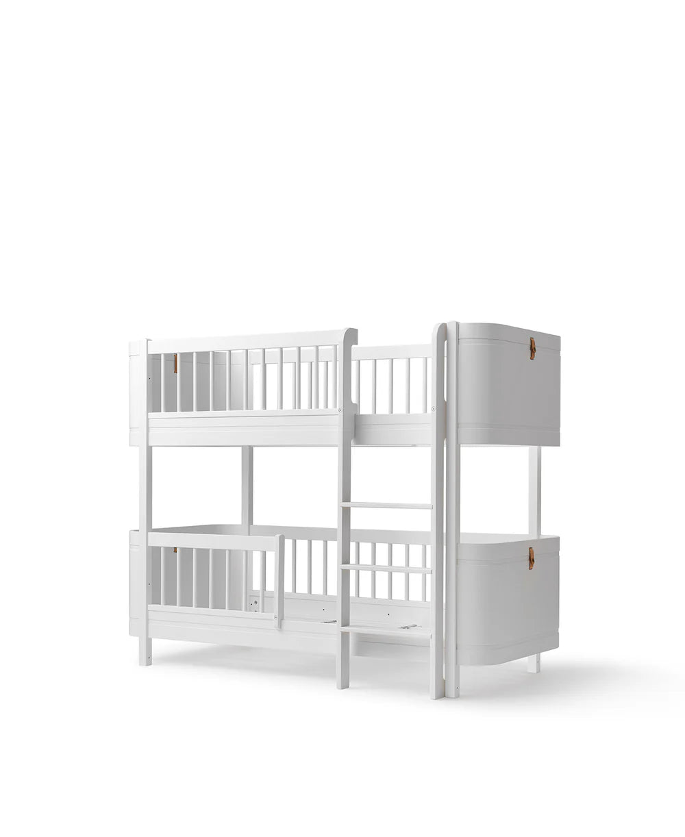 Wood Mini+ Low Bunk Bed - White