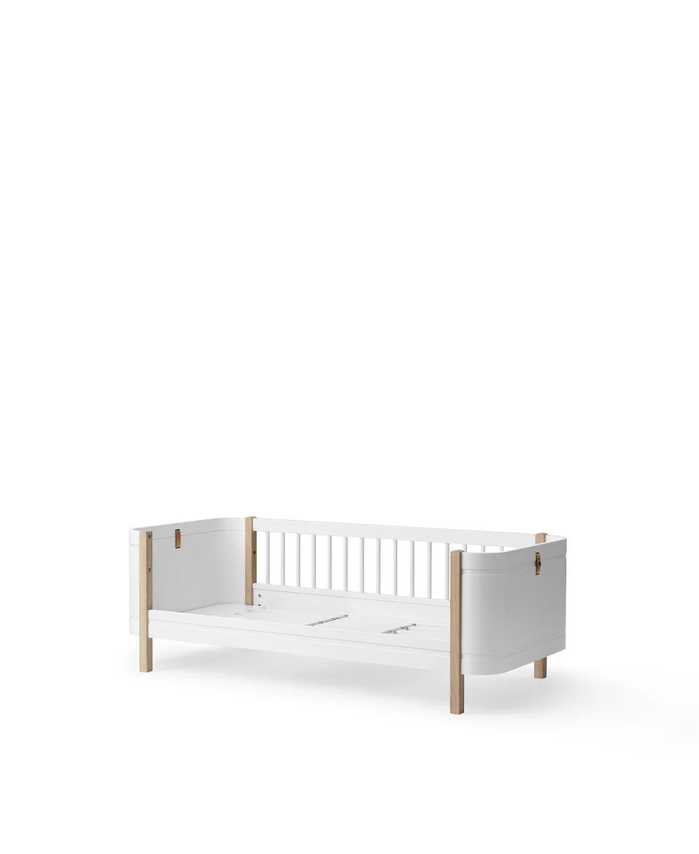 Wood Mini+ Junior Bed - White/Oak