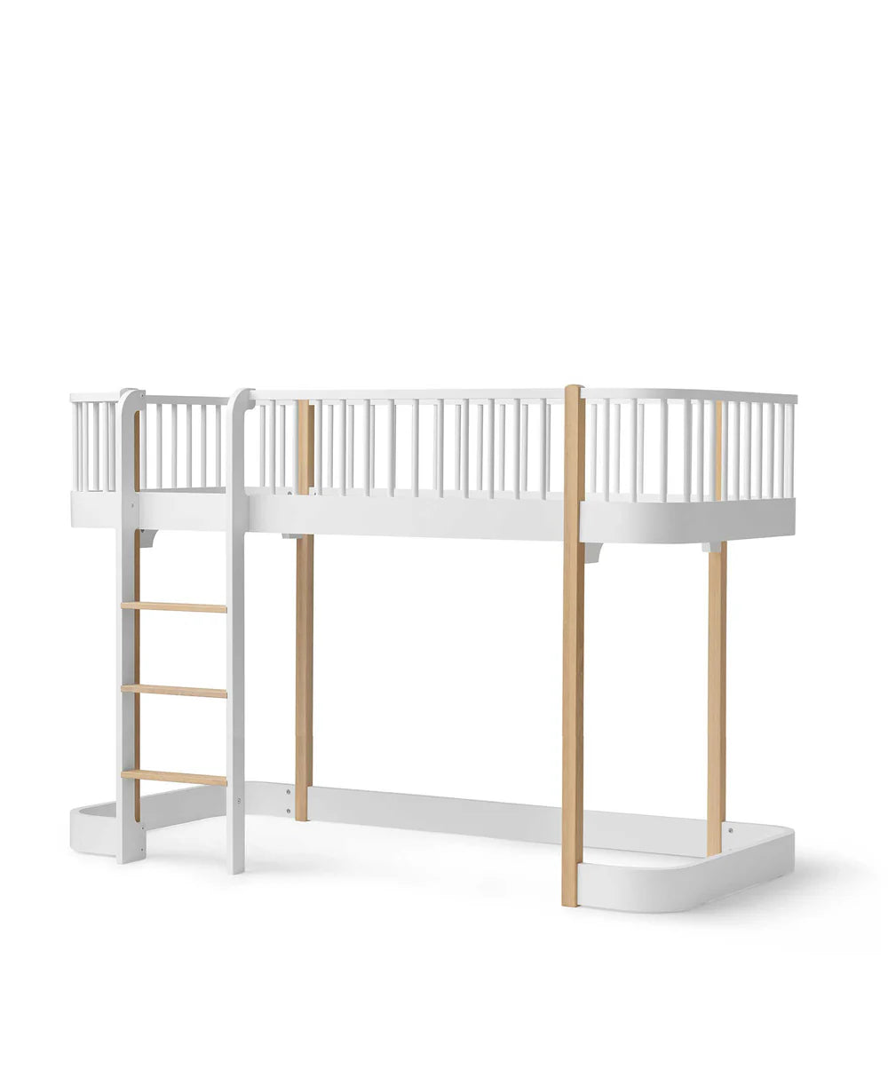 Wood Original Low Loft Bed - White/Oak - Bubbadue