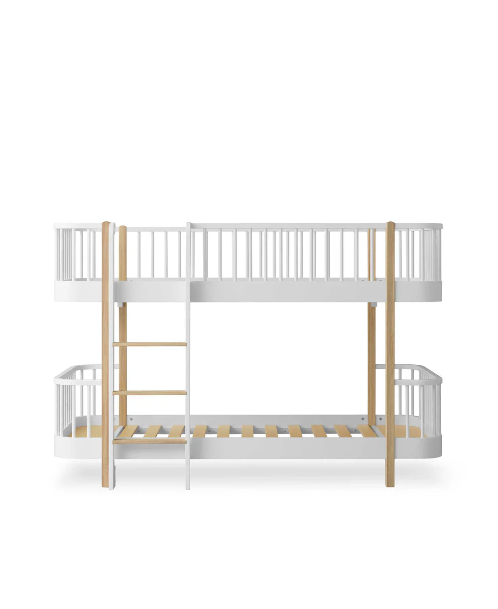 Wood Original Low Bunk Bed - White/Oak - Bubbadue