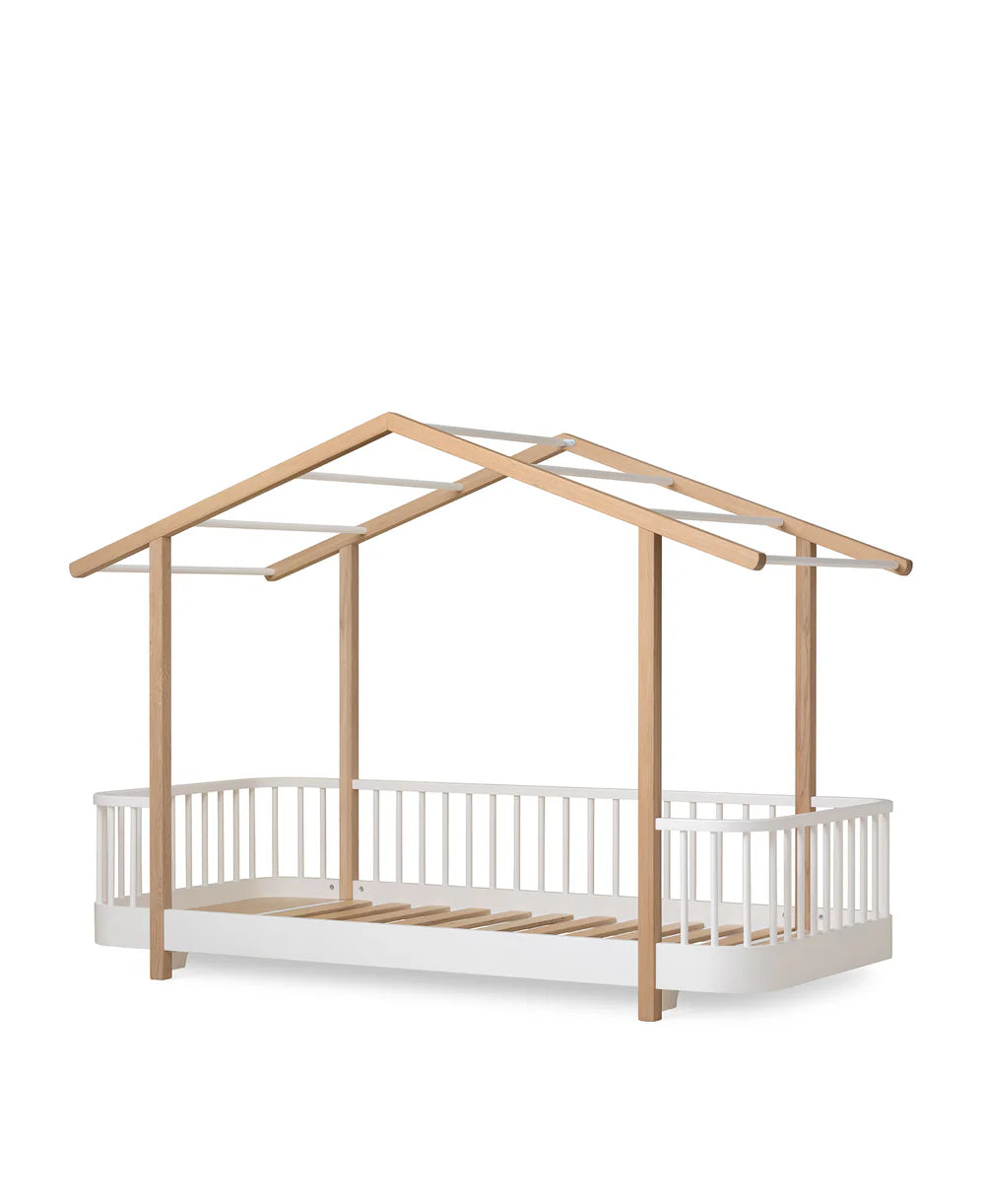 Wood Original House Bed - White/Oak - Bubbadue