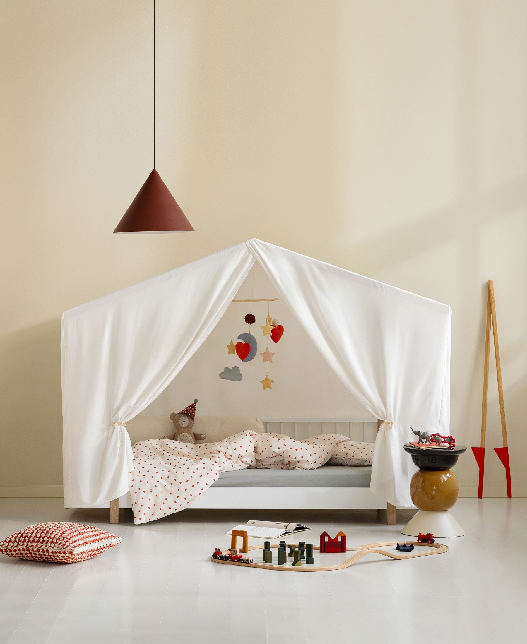 Wood Original house bed tent, white - Bubbadue