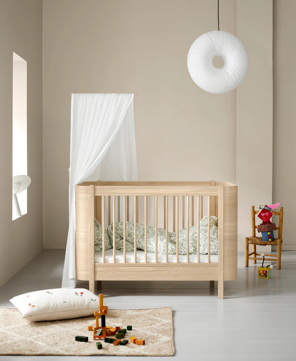 Wood Mini+ Cot Bed - Oak