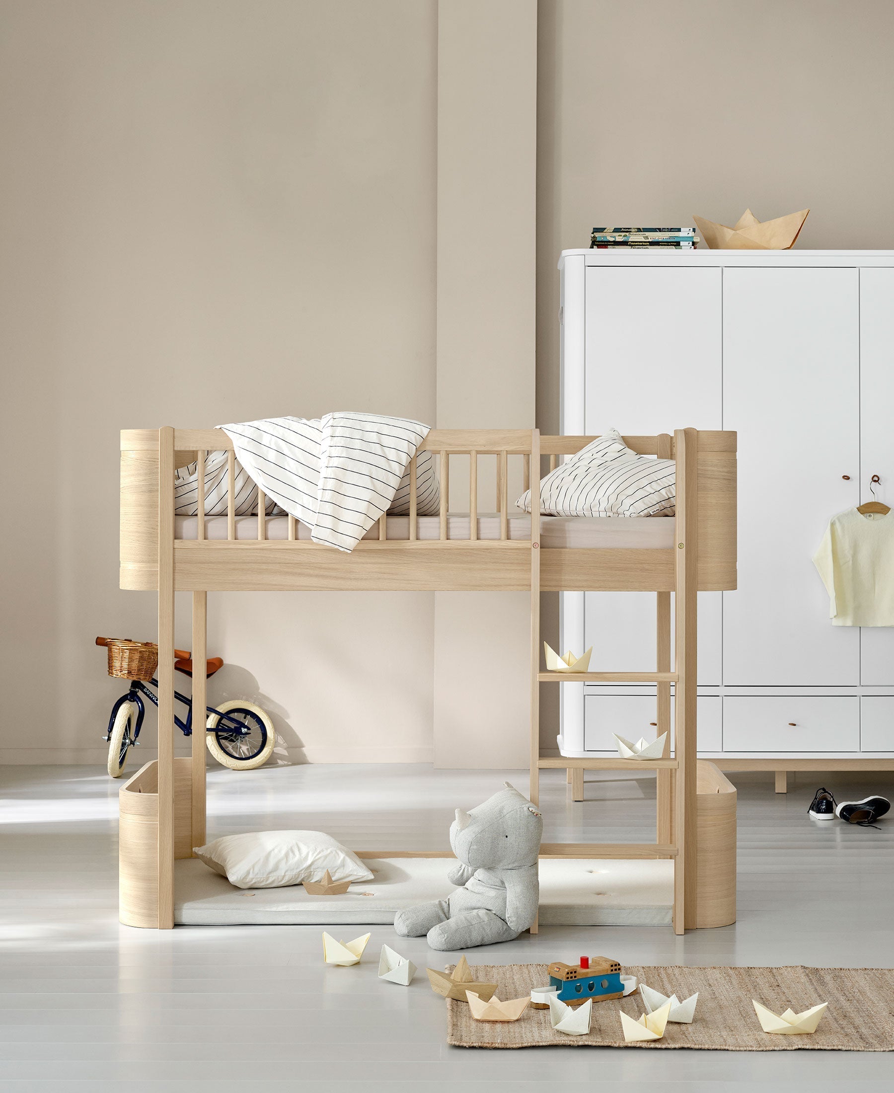 Mini+ Cot Bed Incl. Junior Kit To Low Loft Bed - Oak