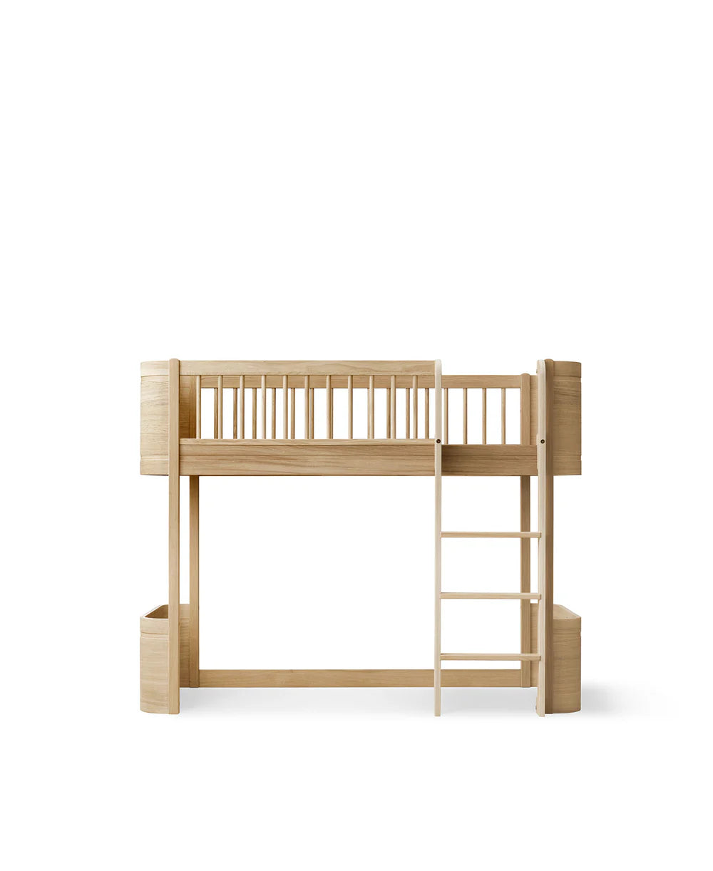 Wood Mini+ Low Loft Bed - Oak
