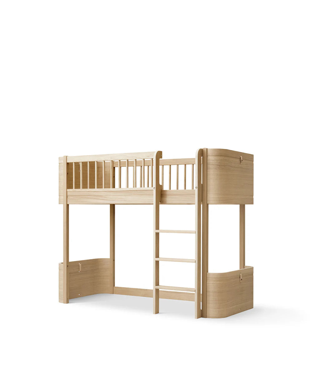 Wood Mini+ Low Loft Bed - Oak