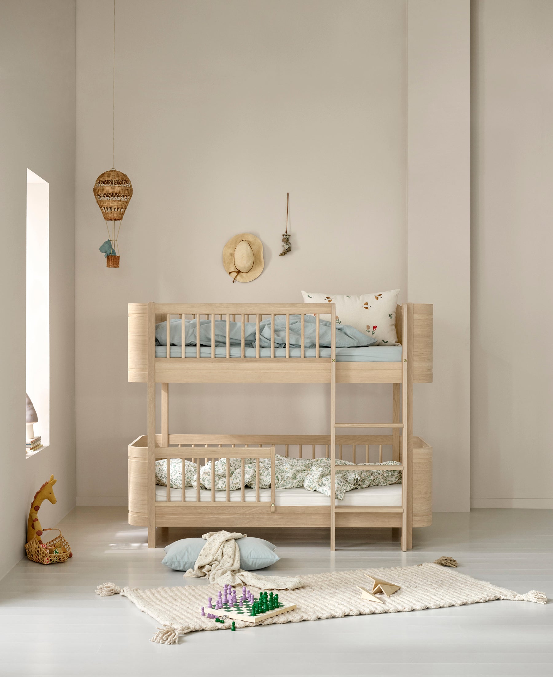 Mini+ Low Loft Bed To Low Bunk Bed - Oak