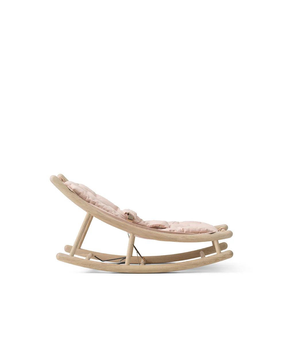 Wood Baby & Toddler Rocker - Oak/Rose - Bubbadue