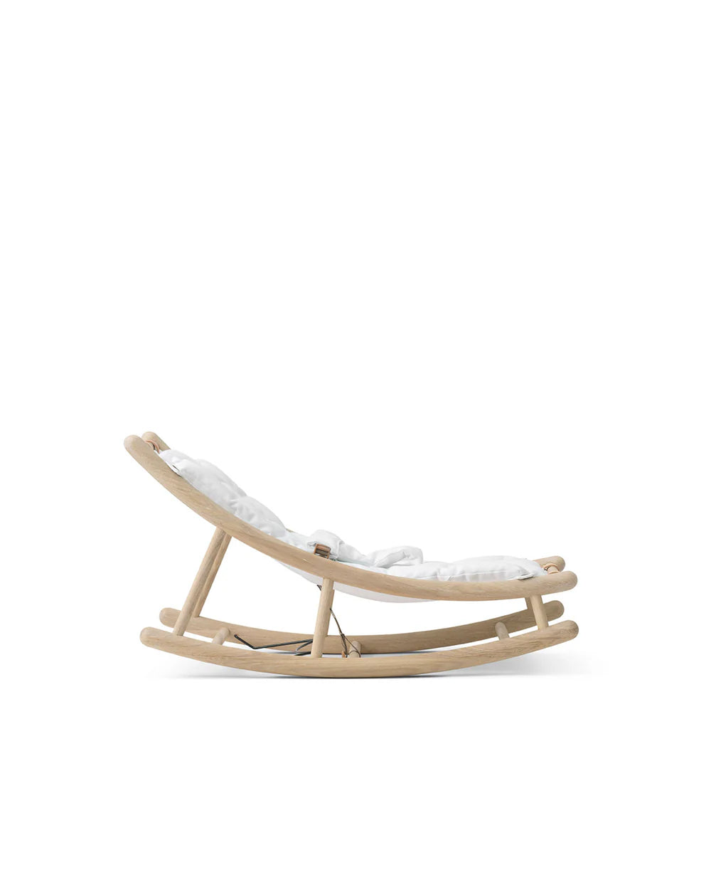 Wood Baby & Toddler Rocker - Oak/White - Bubbadue