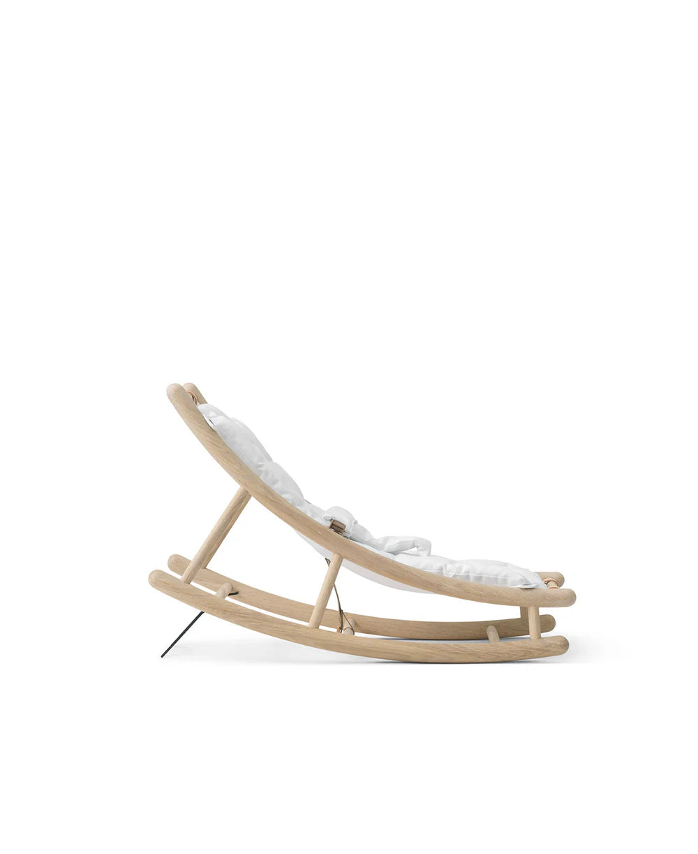 Wood Baby & Toddler Rocker - Oak/White - Bubbadue